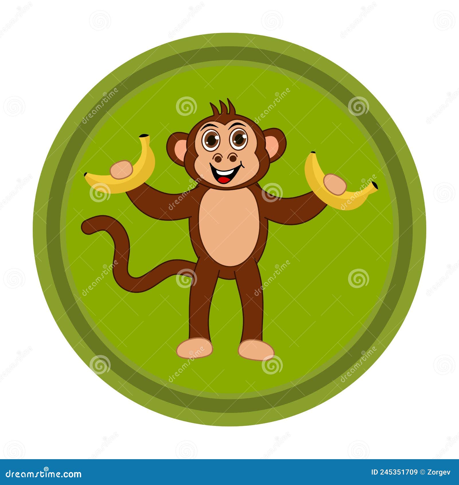 macaco bonito sentado ilustração de ícone de vetor. personagem de