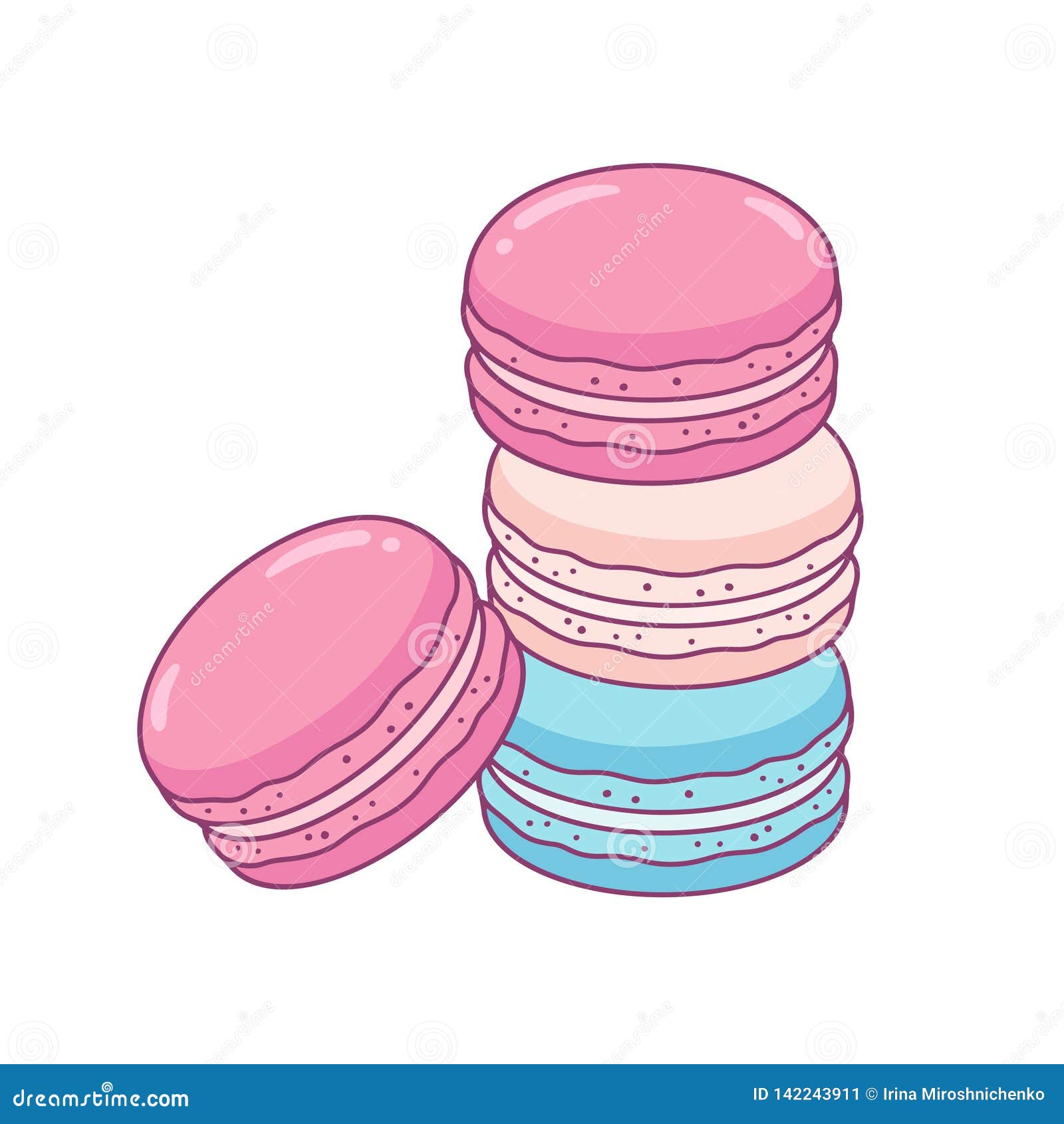 Macaron Cookies Drawing Cartoon Vector | CartoonDealer.com #142243911