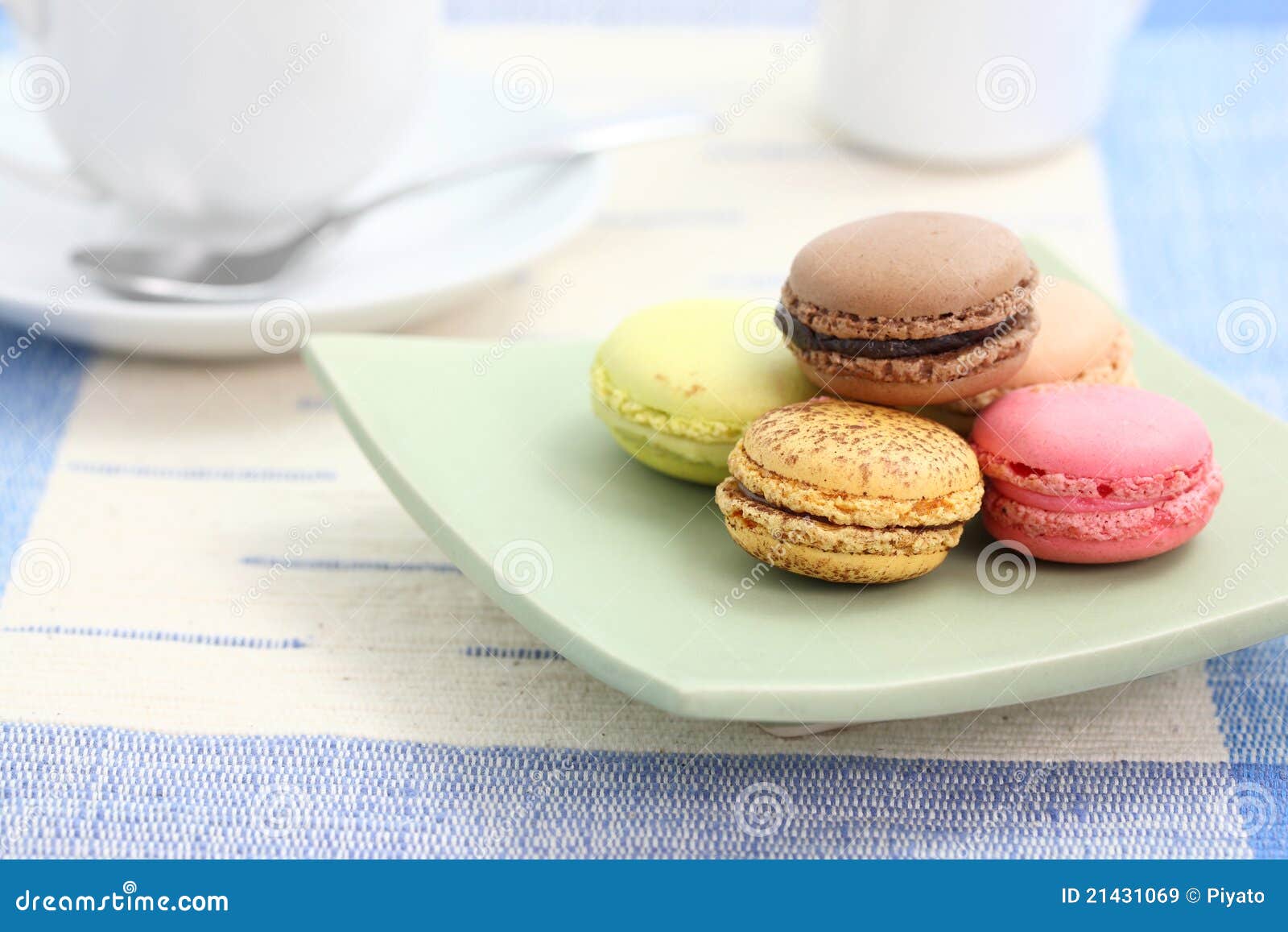 Macaron with tea cup stock image. Image of flavor, macaroon - 21431069