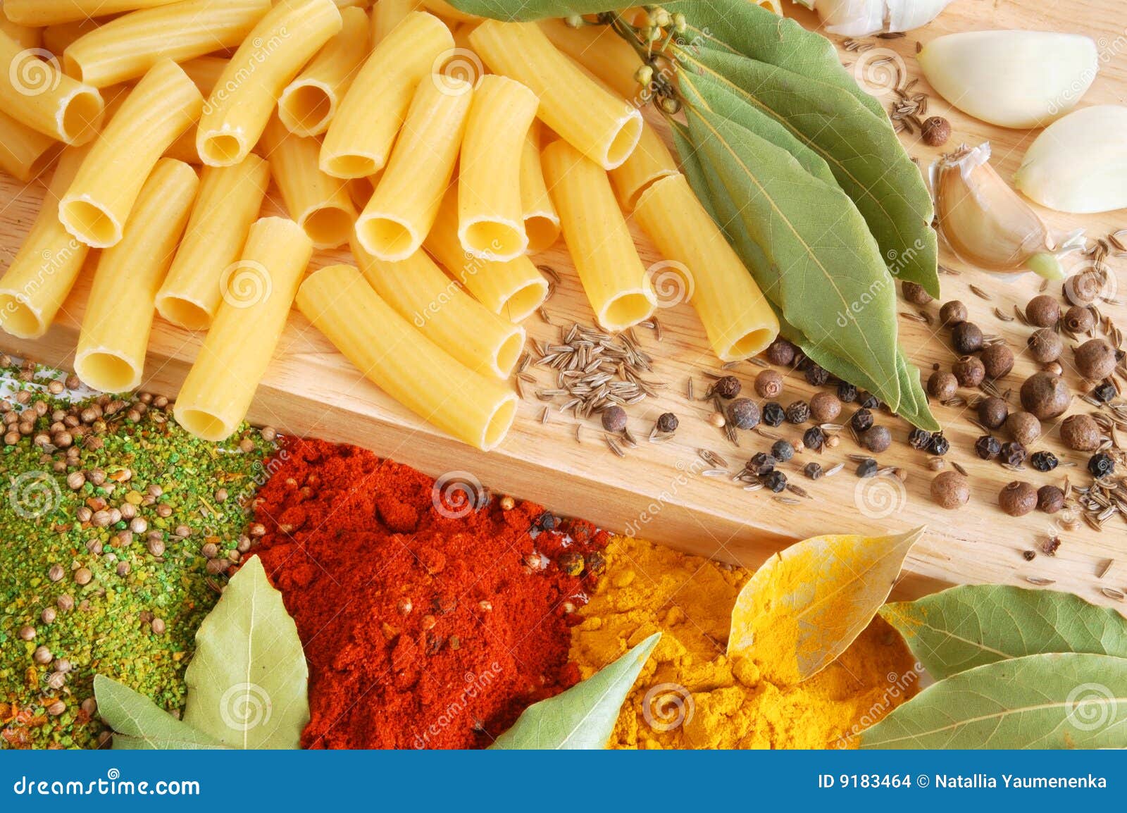 Macaroni with Bay Leaves and Spice Stock Photo Image of laurel, black