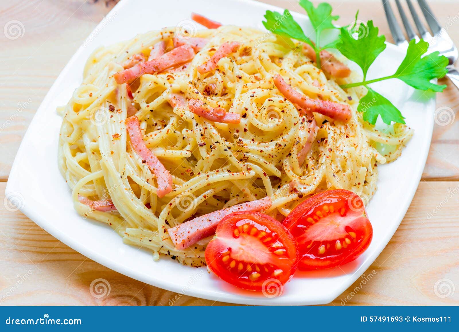 Macaroni and Cheese, and Bacon in Creamy Sauce Stock Image Image of