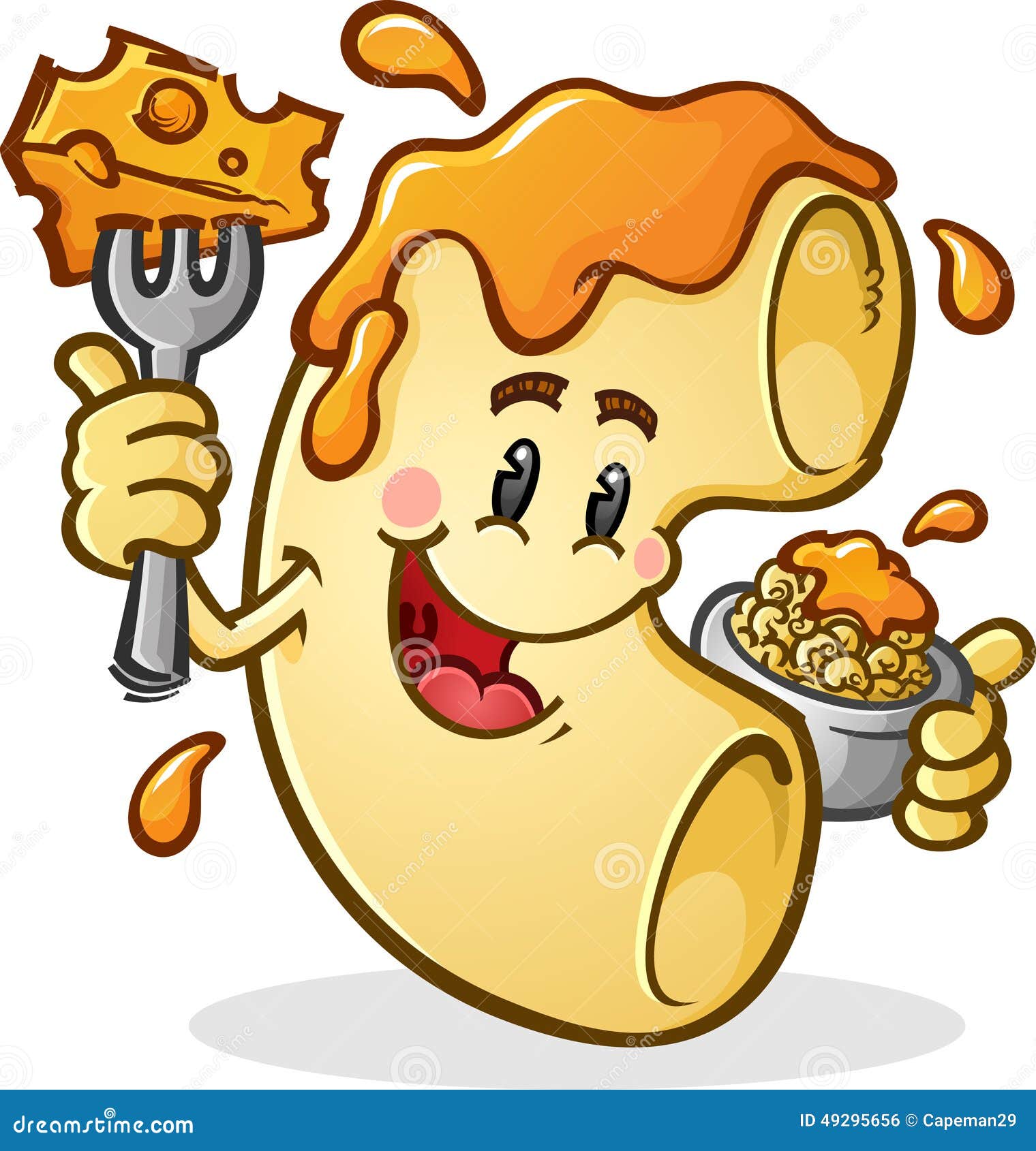 macaroni and cheese cartoon character