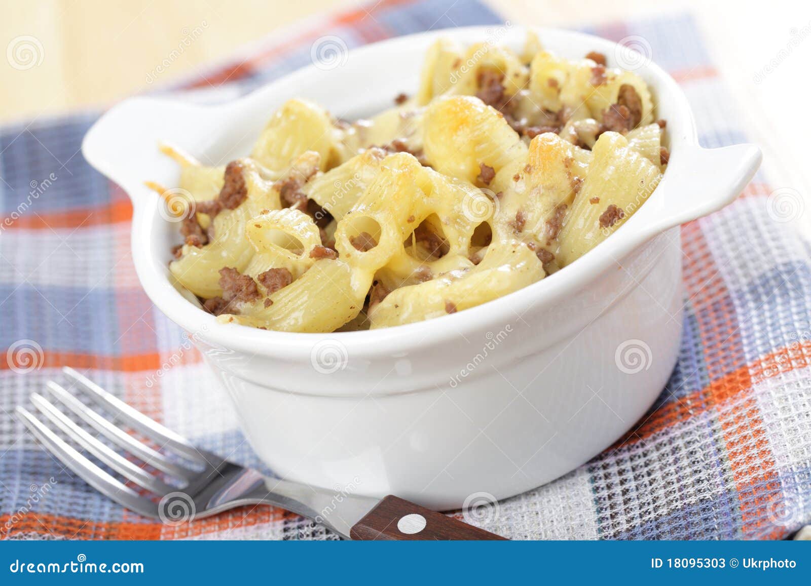 Macaroni and Cheese with Ground Beef Stock Image Image of horizontal