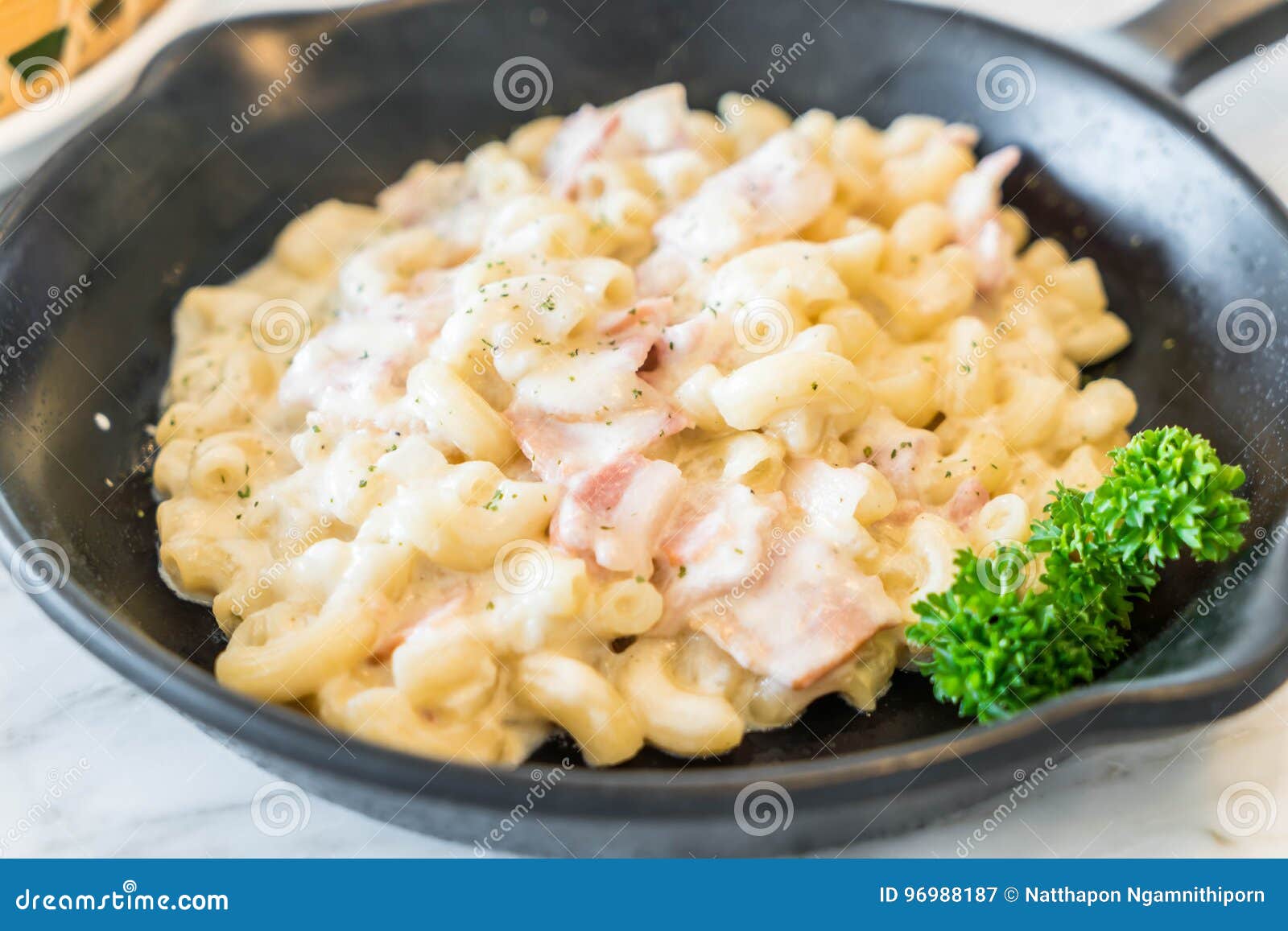 Macaroni with Ham and Cheese Stock Image Image of cream, creamy 96988187