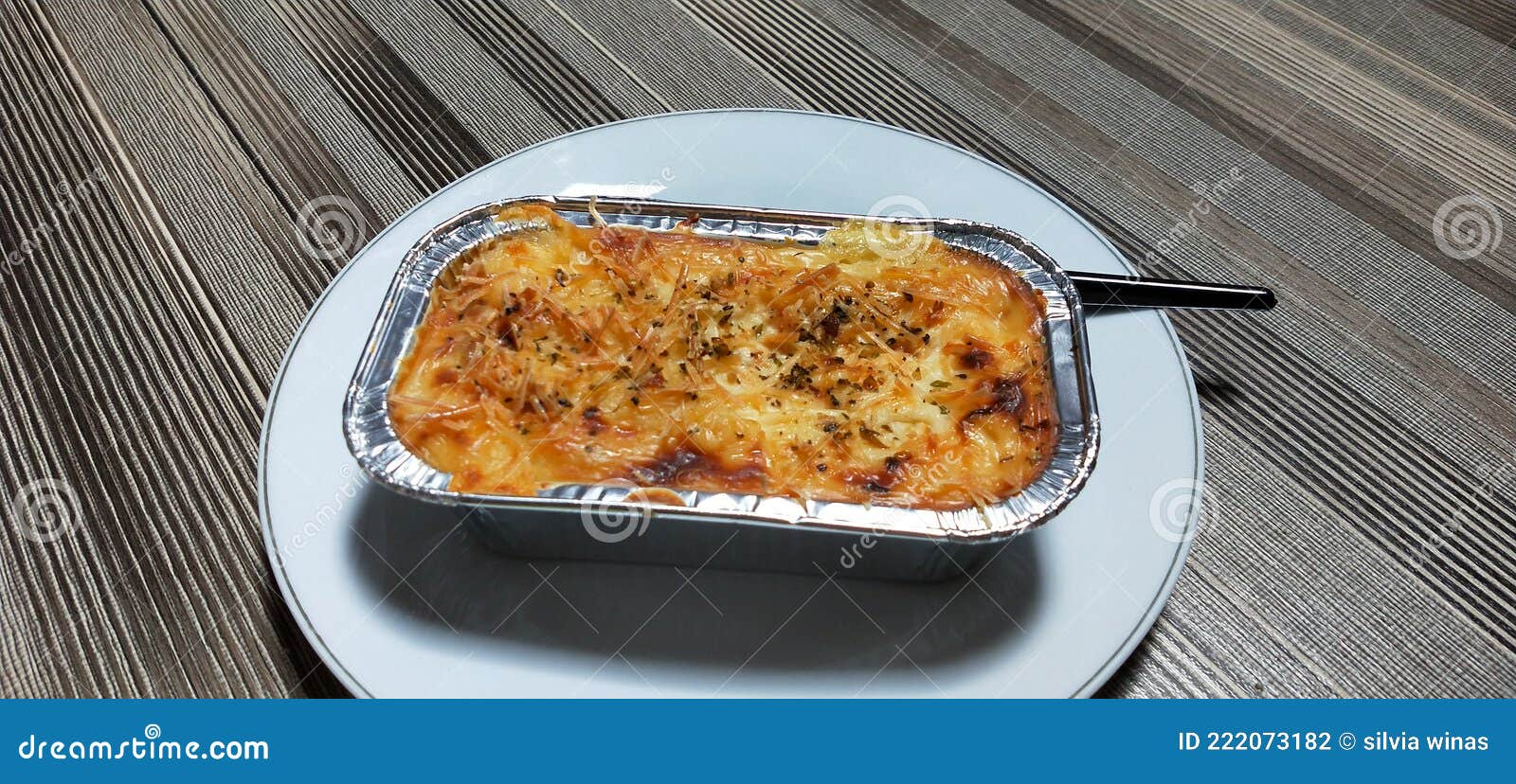 Macaroni Schotel with Mozarella Cheese Stock Photo Image of curry