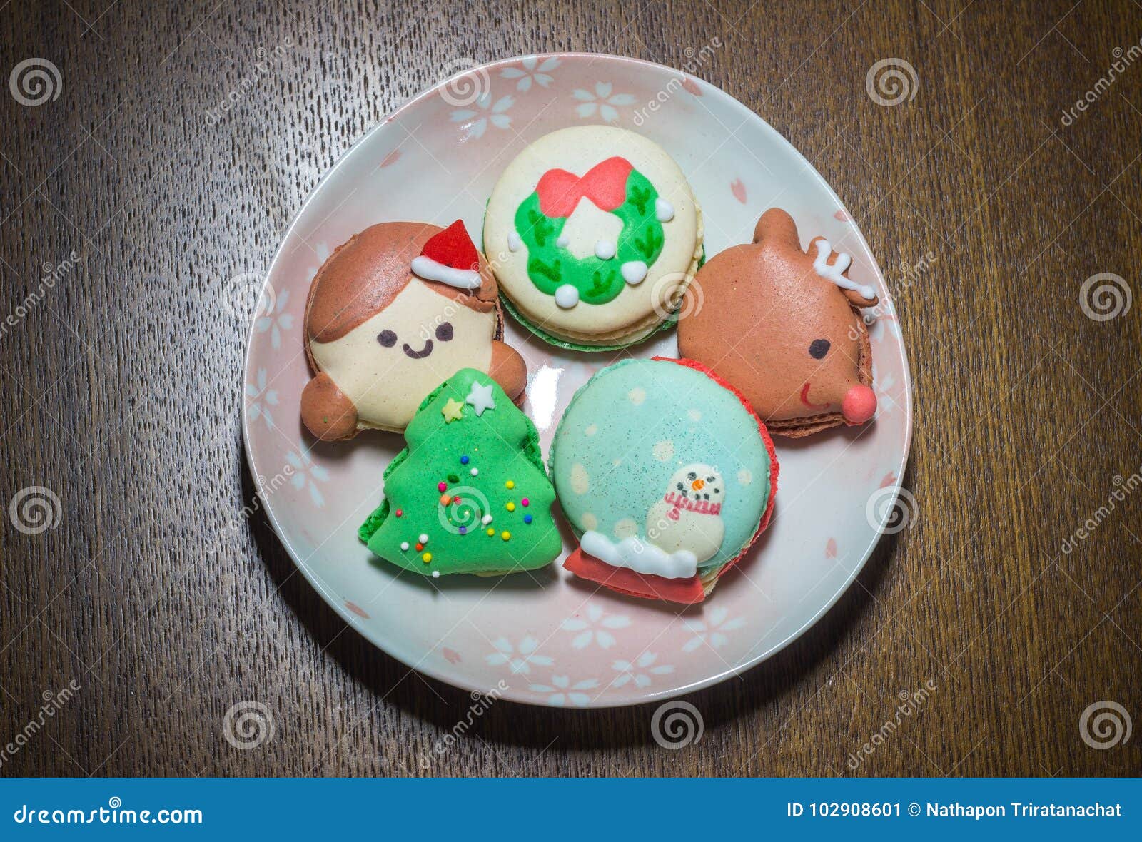 Macarons with Lovely Christmas Decorations during Christmas Festival ...