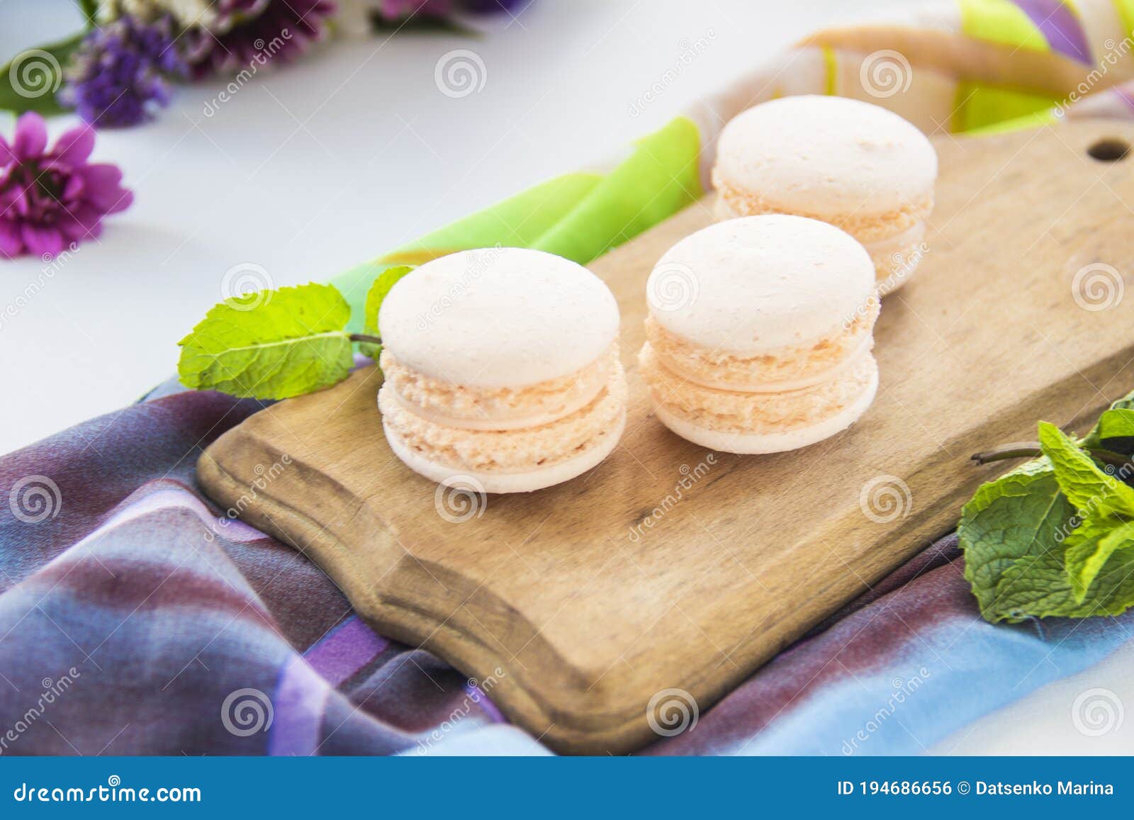 macarons and mint for dessert - healthy organic summer dessert.