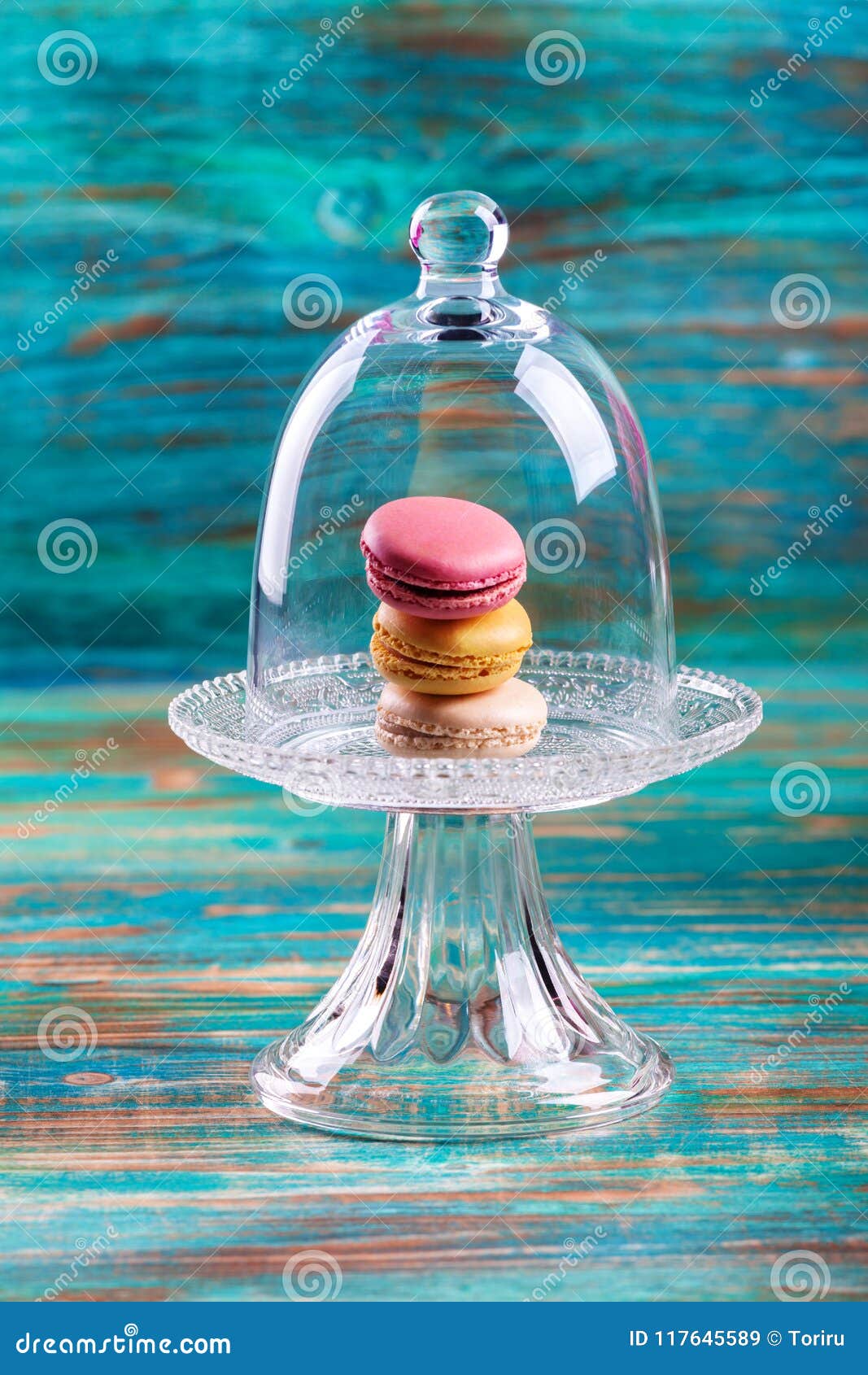 Macaroons in Glass Bell Jar Stock Image - Image of bright, cookie ...