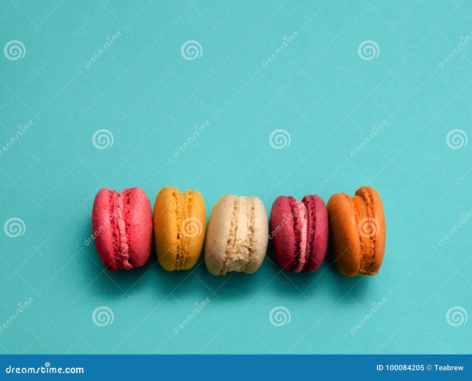 Macaroons Top view stock image. Image of macaron, confectionery - 100084205