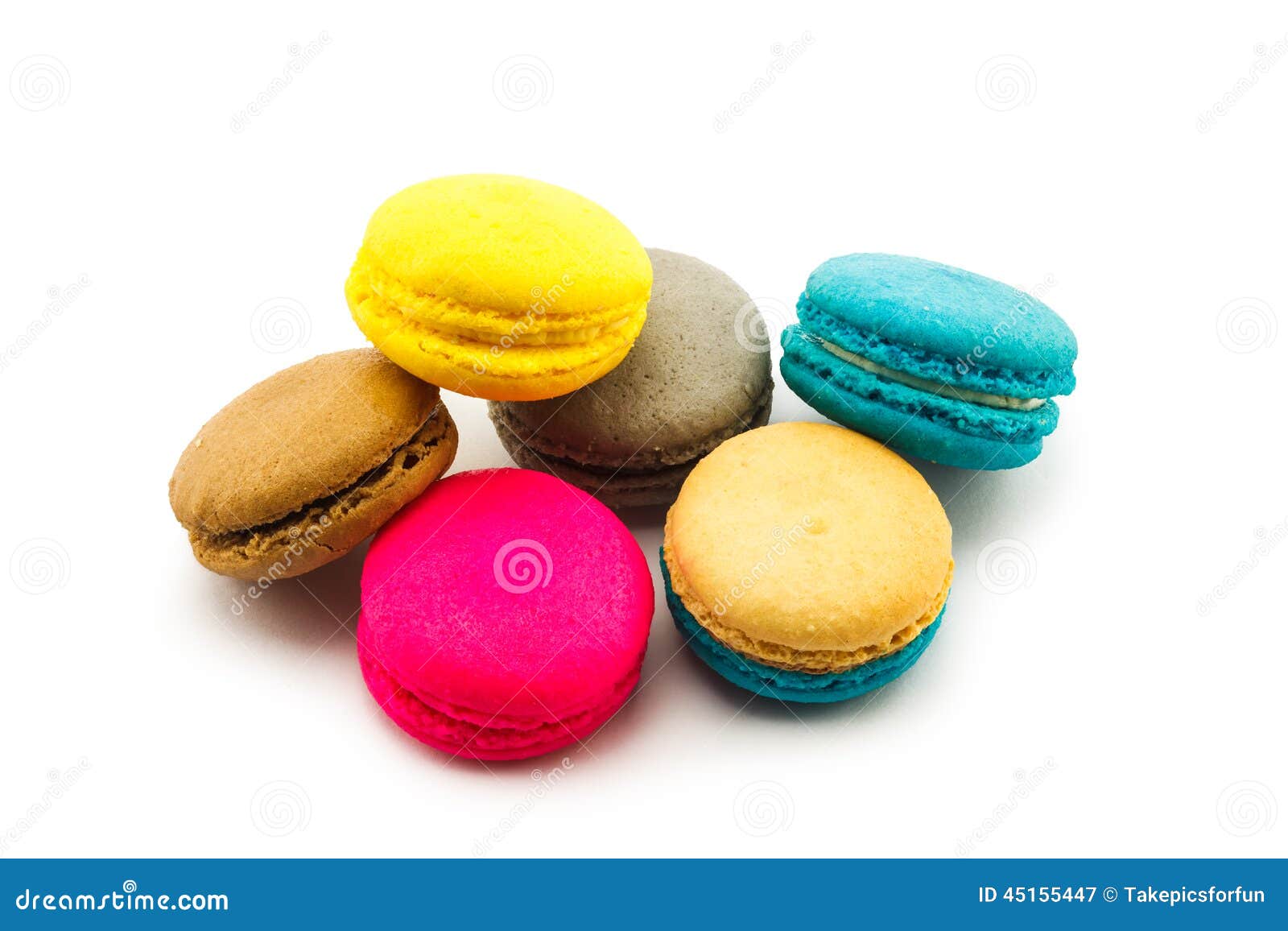 Macaroons on White Background Stock Image - Image of snack, cookie ...