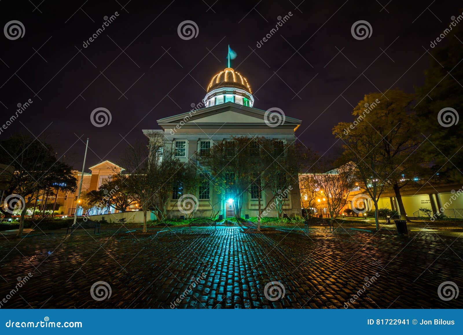 The Macarthur Memorial Museum at Night, in Norfolk, Virginia. Stock Image Image of scenery