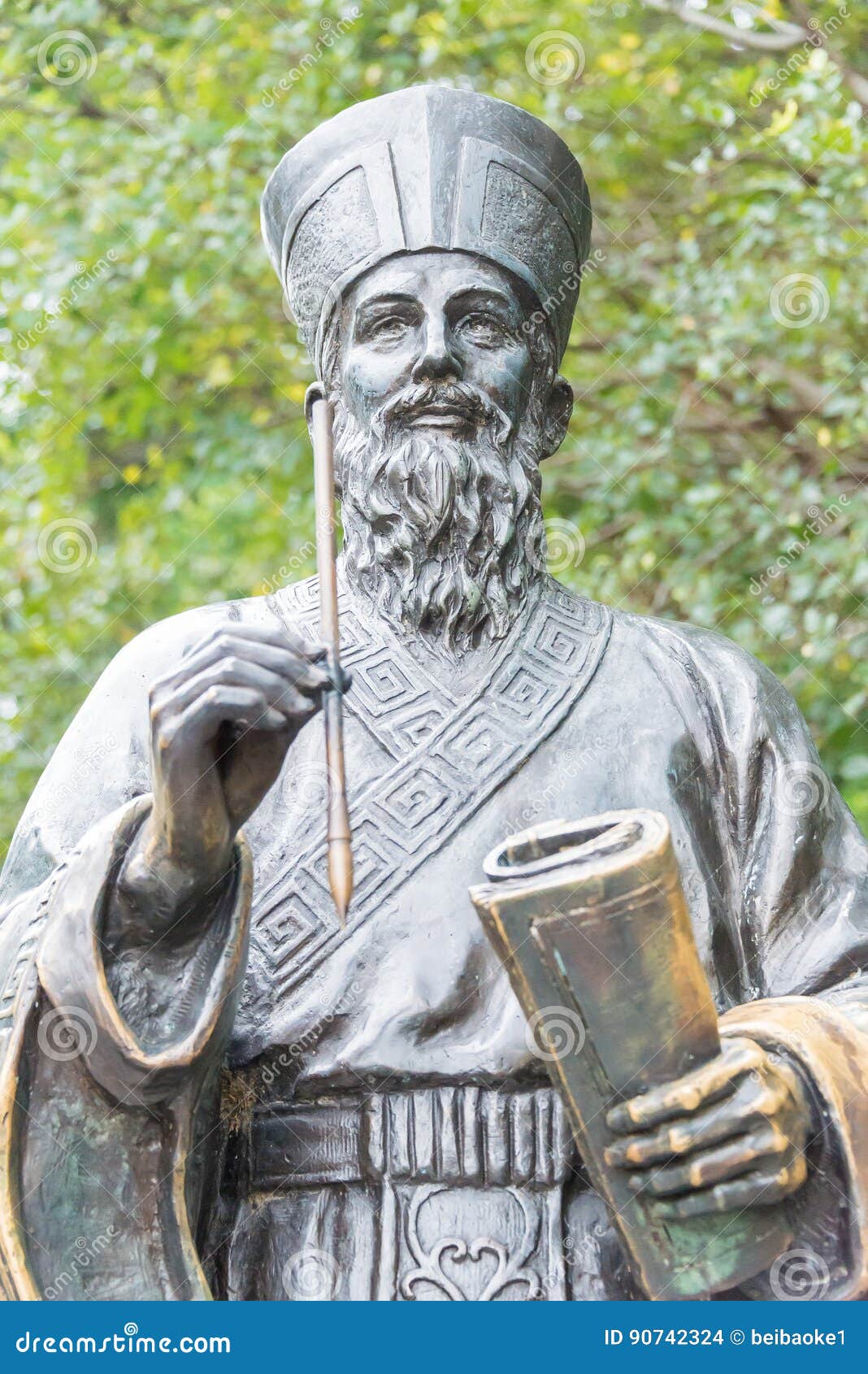 matteo ricci's statue in historic centre of macau. a famous historic sites in macau.