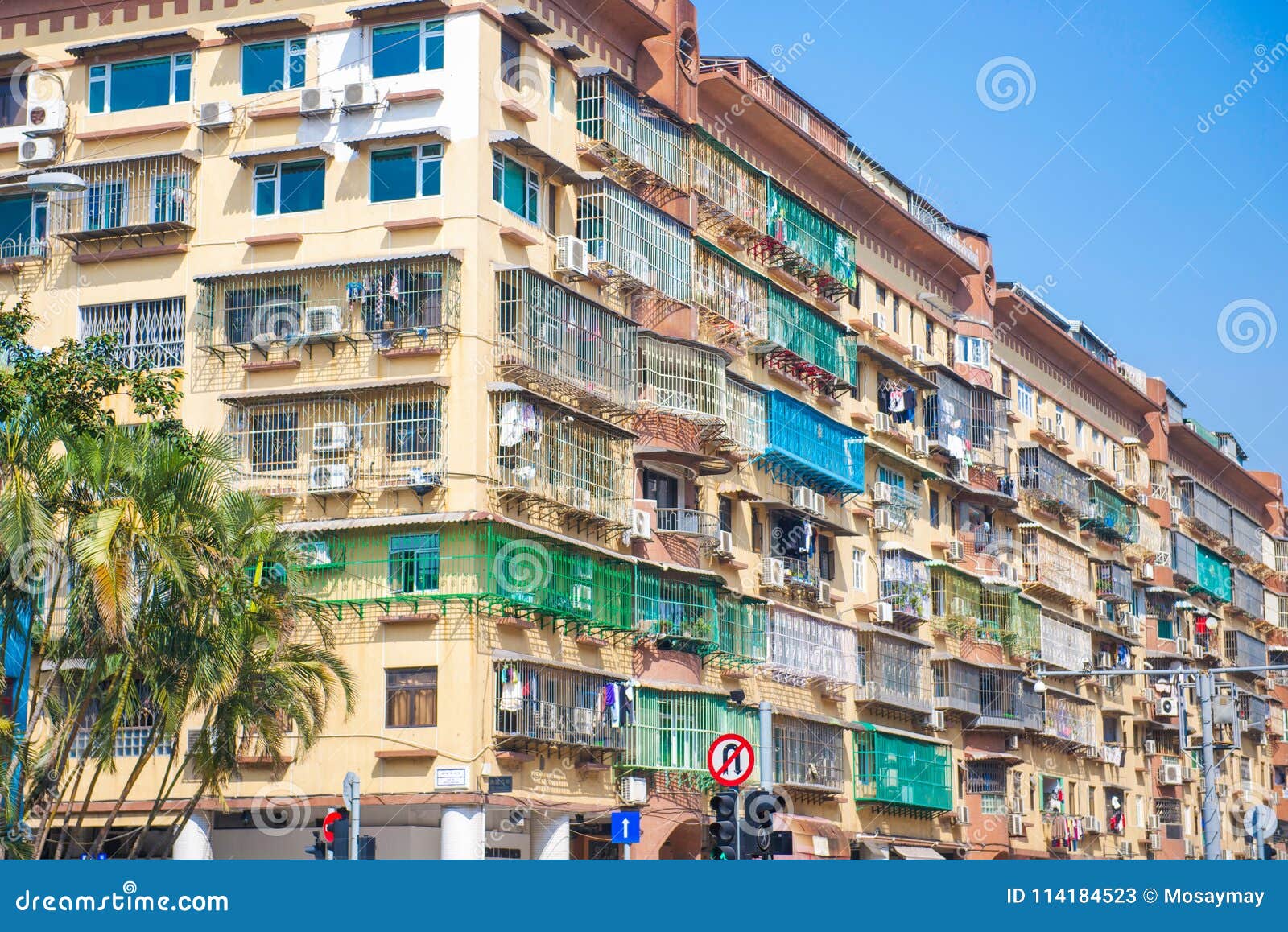 Macau January 15, 2018 Apartment Building in Macau Editorial Stock