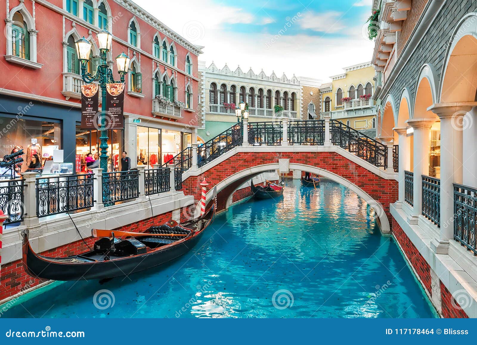 Download Venetian Macau Resort Hotel Interior View. Mock Canal And Gondolas Editorial Stock Image - Image ...