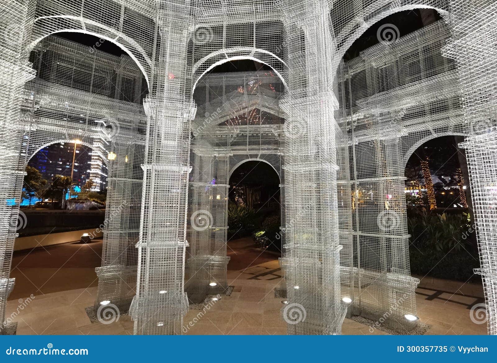 macau wynn hotel architecture  etherea art installation edoardo tresoldi light up macao wire frame tower sculpture