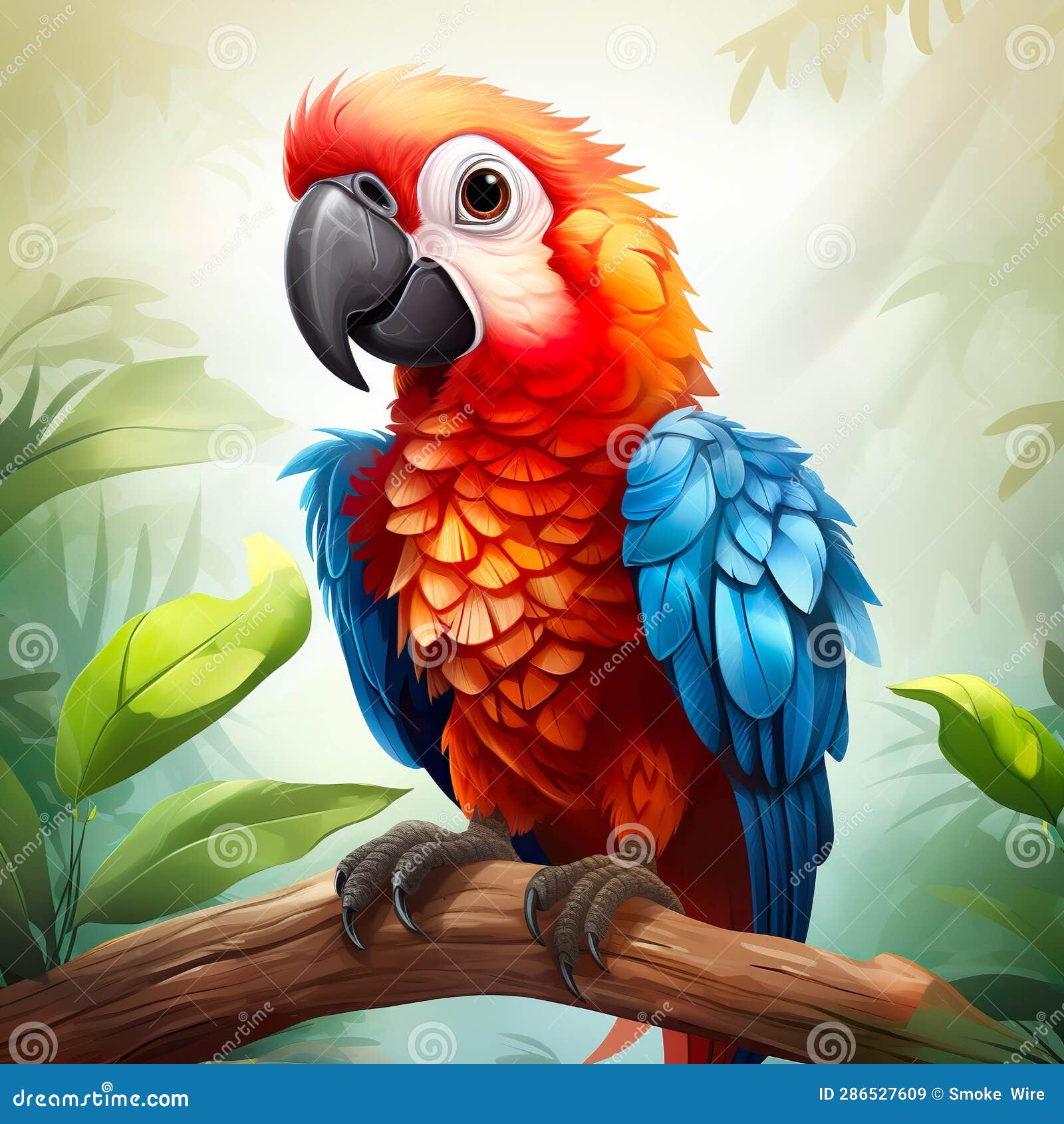 Macaw Parrot World Wildlife Illustration Flaura and Fauna Made with ...