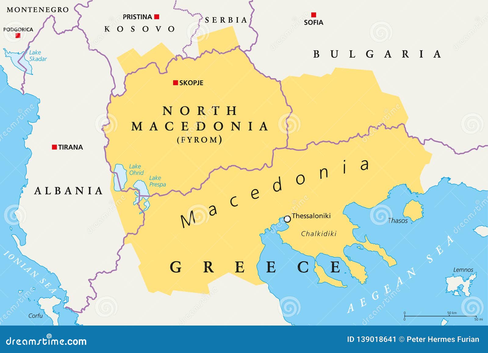 Macedonia Region Political Map Stock Vector - Illustration ...