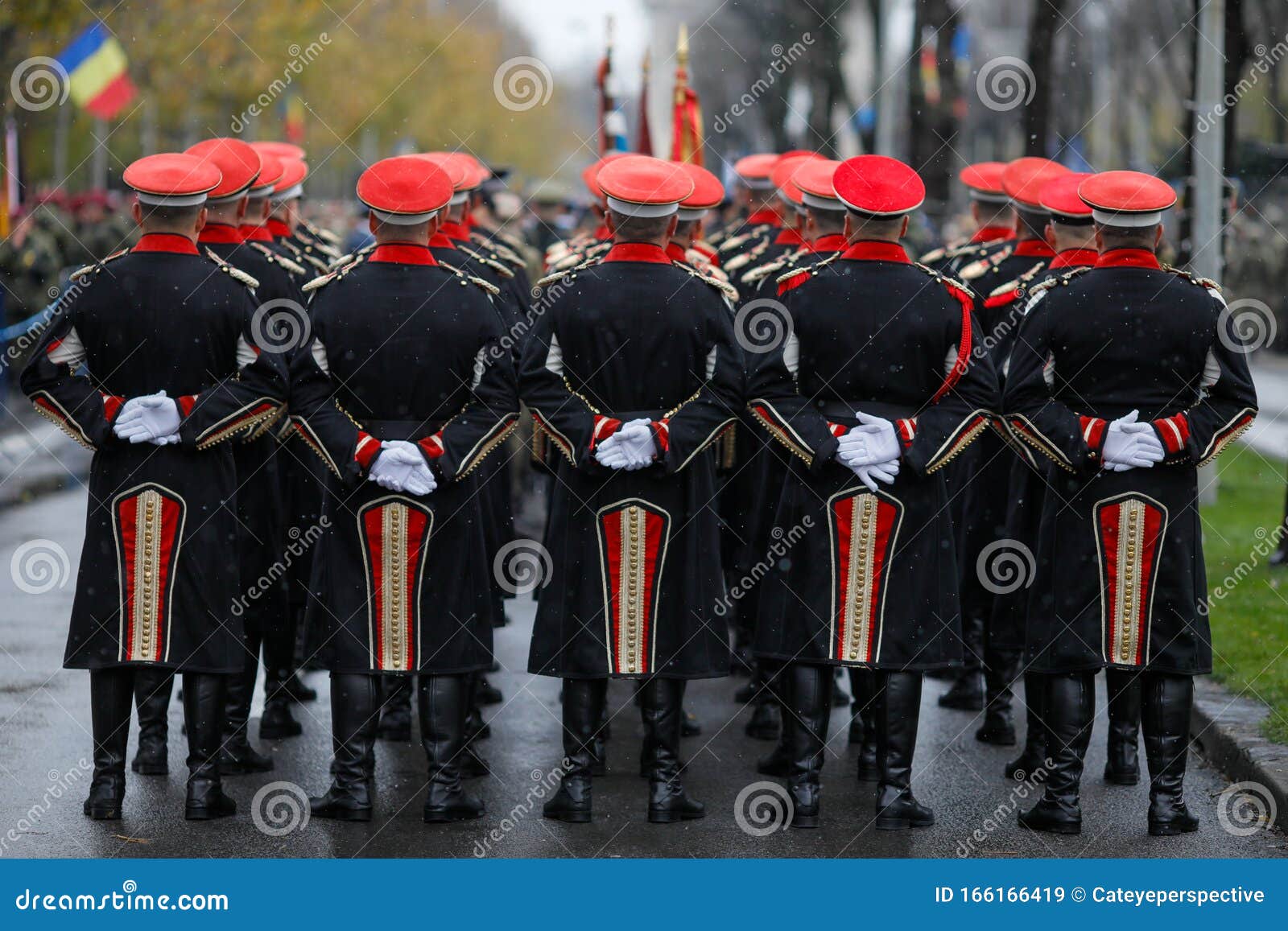 Macedonian Soldiers in Dress Uniforms Take Part at the Romanian Editorial  Stock Image - Image of ceremonial, action: 166166419
