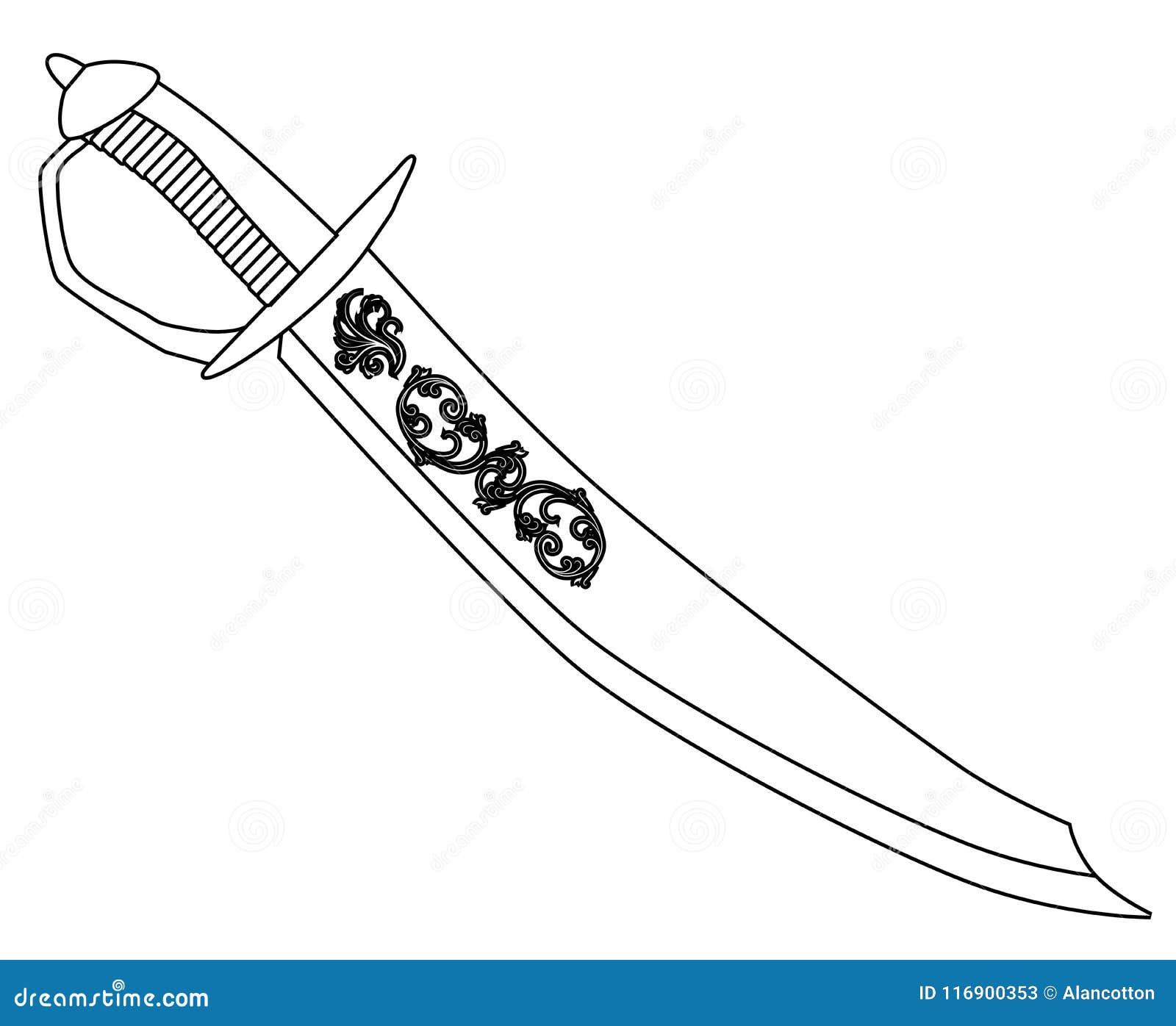 Machete En Esquema En Blanco Ilustración del Vector Ilustración de