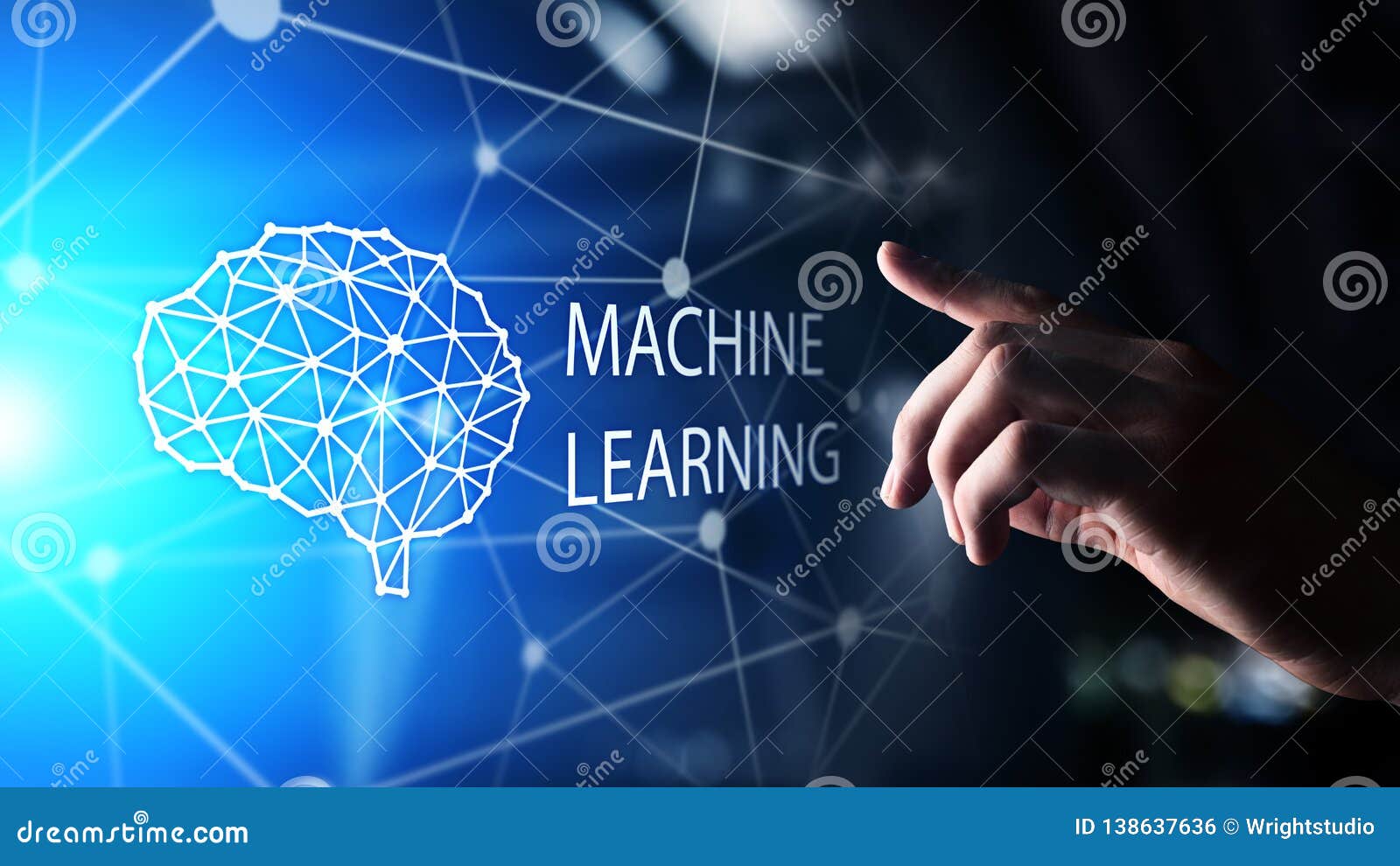 machine deep learning algorithms and ai artificial intelligence. internet and technology concept on virtual screen.