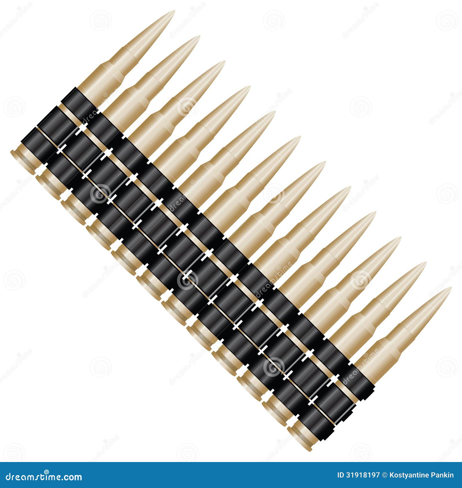 Machinegun belt stock vector. Illustration of magazine 31918197