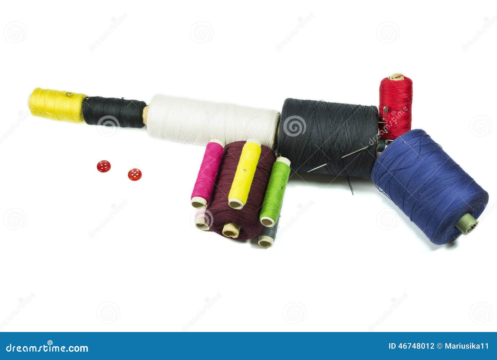 Machine Gun with Sewing Buttons Stock Photo Image of bobbin, craft