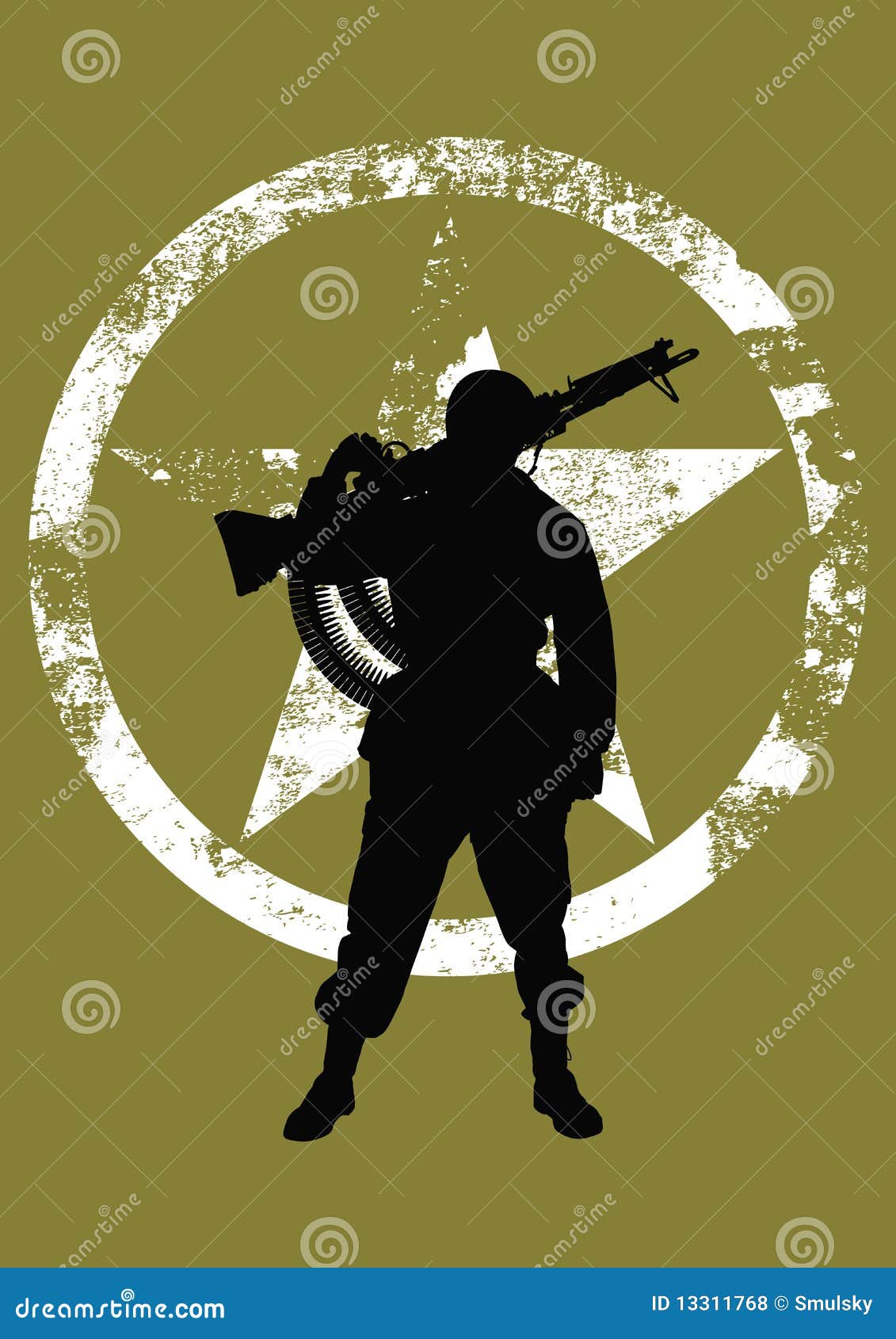 Machine gunner stock vector. Illustration of black, armed 13311768