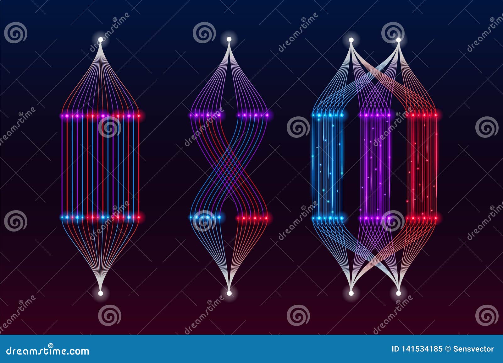 Machine Learning Algorithm, Big Data Visualization Stock Vector ...