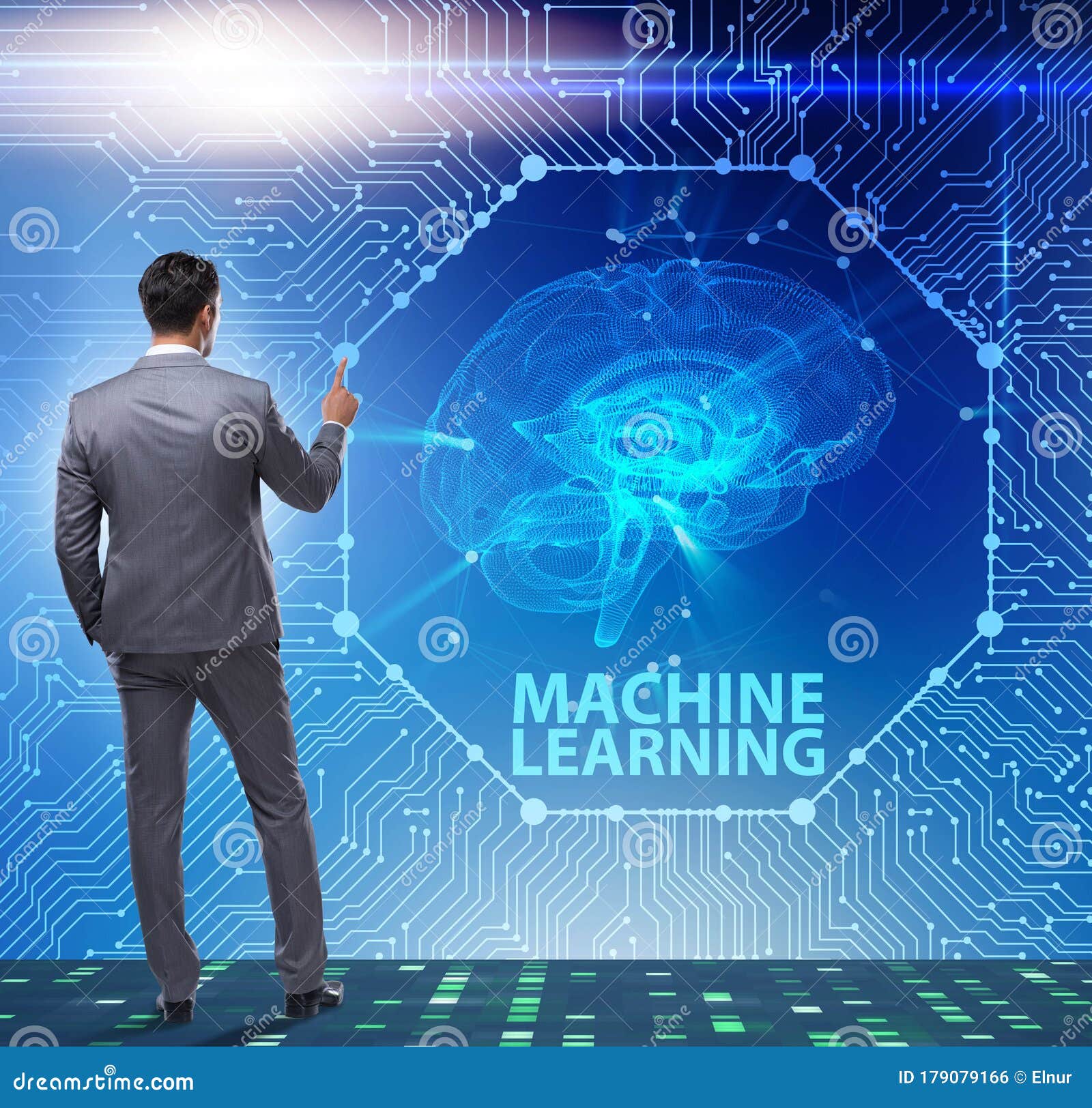 Machine Learning Concept As Modern Technology Stock Photo ...