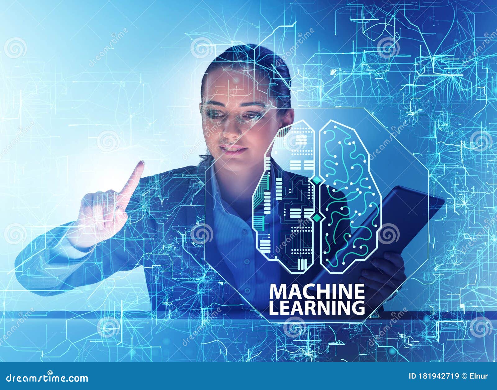 Machine Learning Concept As Modern Technology Stock Image ...