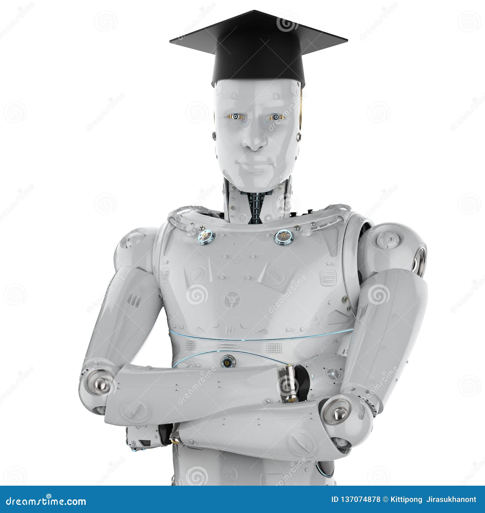 Machine learning concept stock illustration. Illustration of android