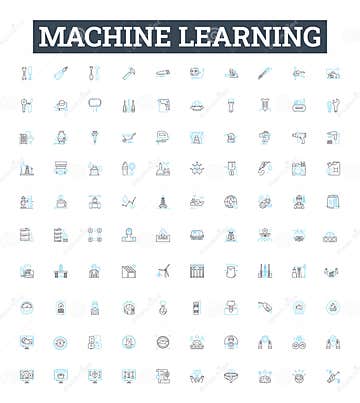 Machine Learning Vector Line Icons Set. Machine, Learning, Artificial ...