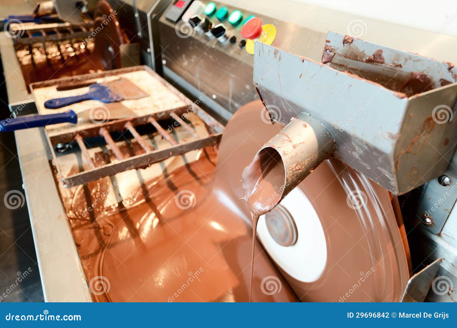 Machine making chocolate stock photo. Image of milk, sweet 29696842
