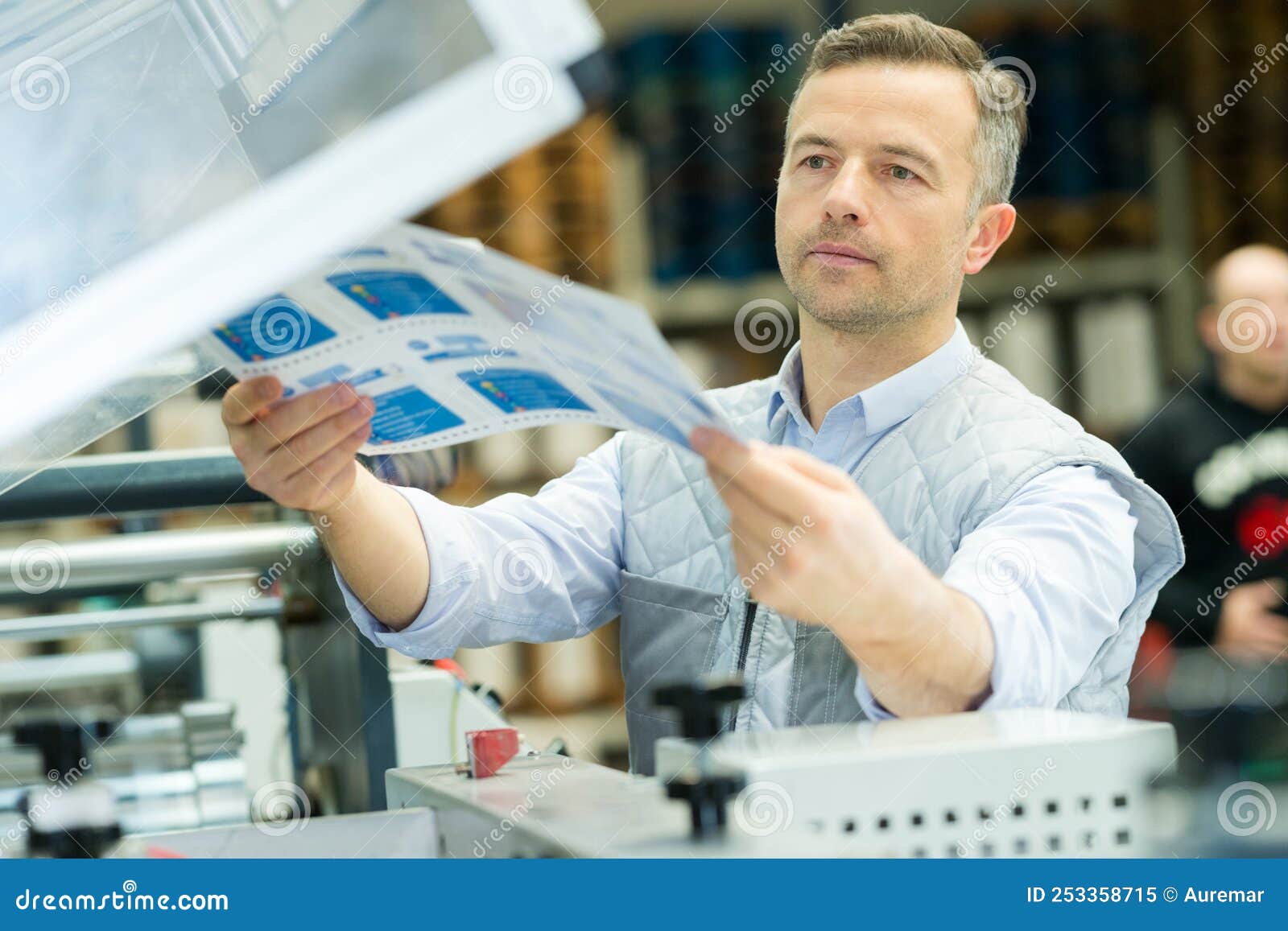 Machine for Making Plastic Films with Prints Stock Image Image of