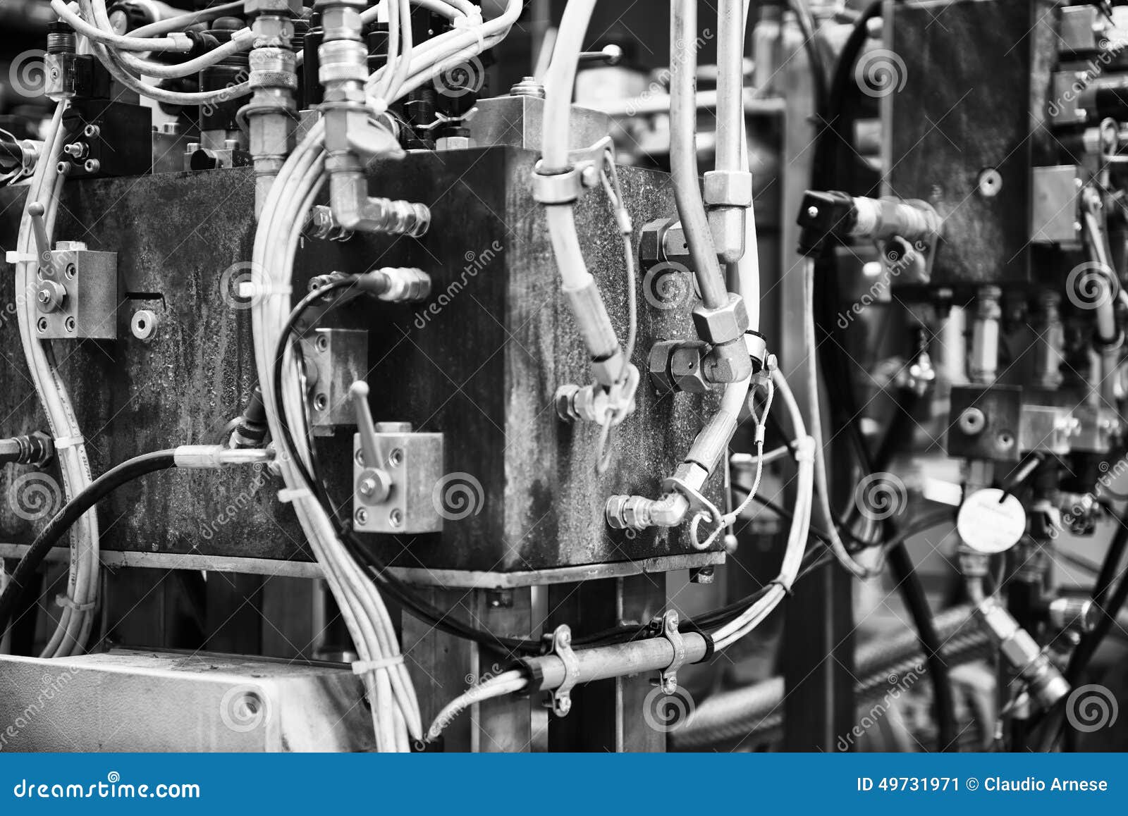 Machine part on factory stock image. Image of machining 49731971