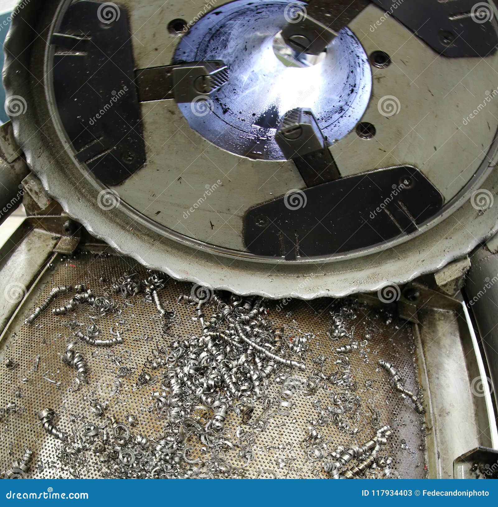 Machine for Processing Iron and Metal Shavings Stock Image Image of