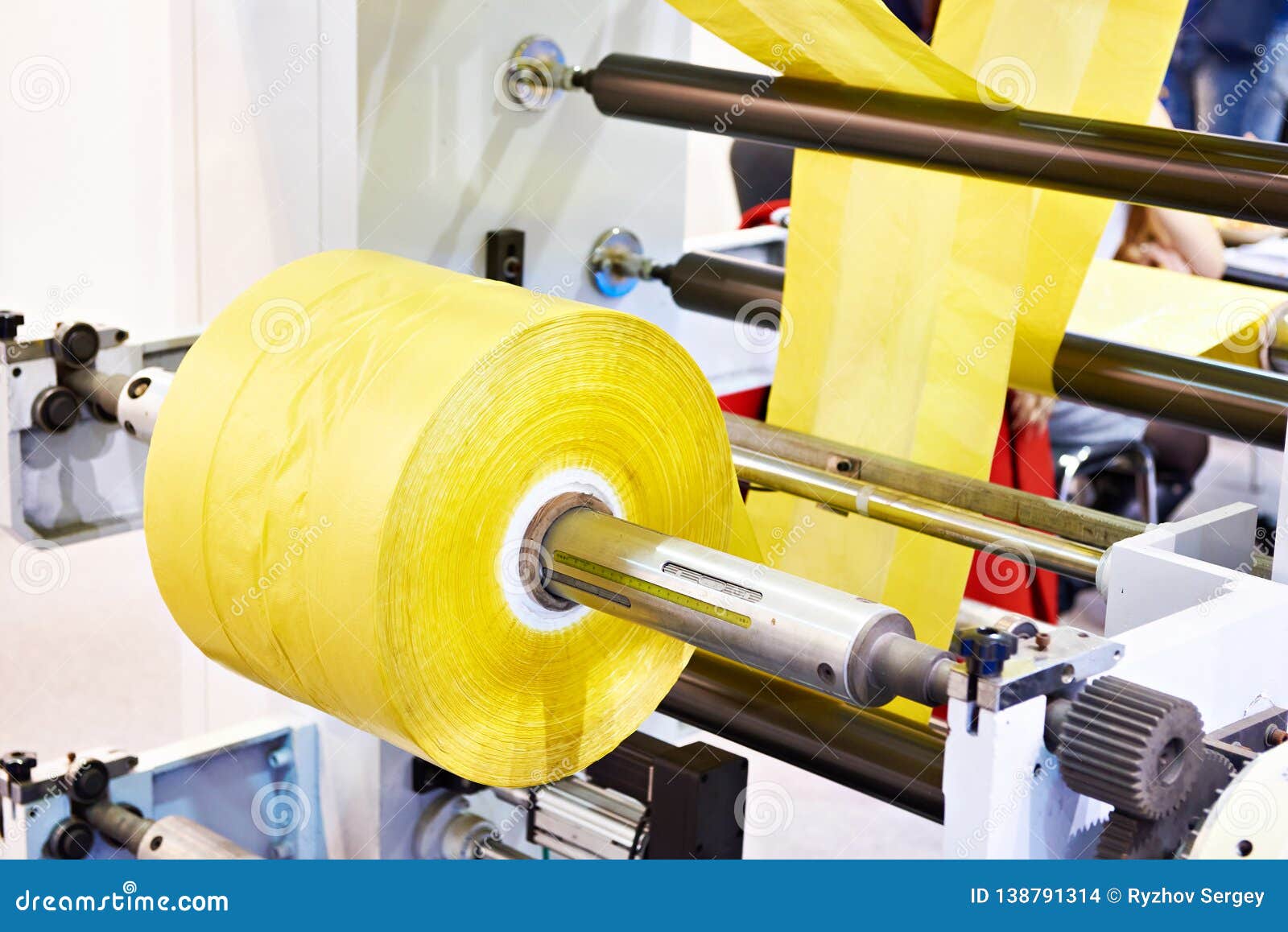 Machine for Production of Plastic Bags Stock Photo Image of factory