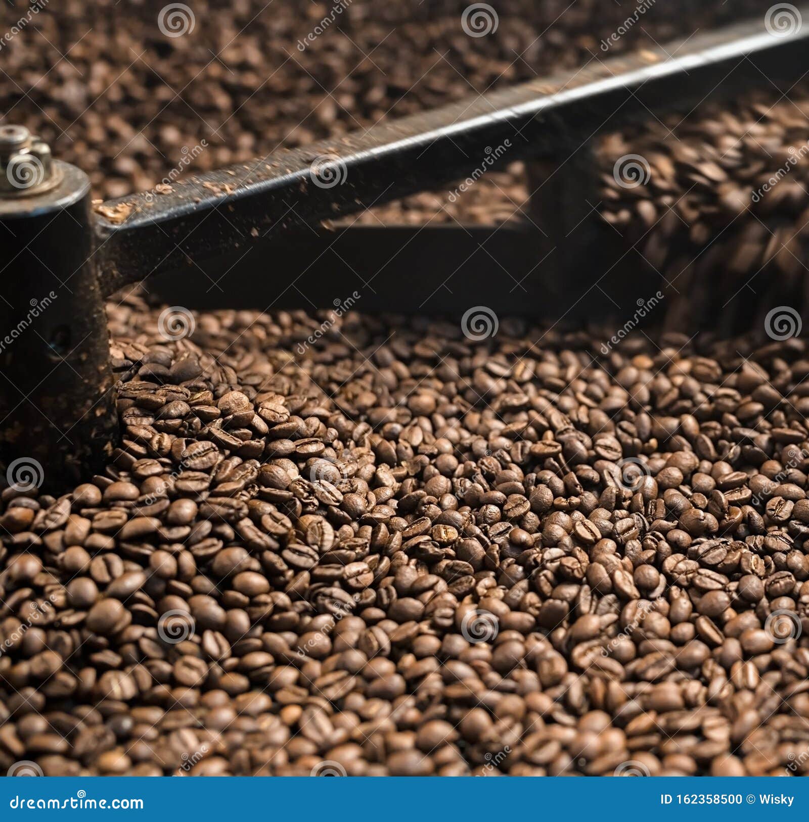 Mixing Device of Coffee Bean Roaster at Work Stock Photo Image of