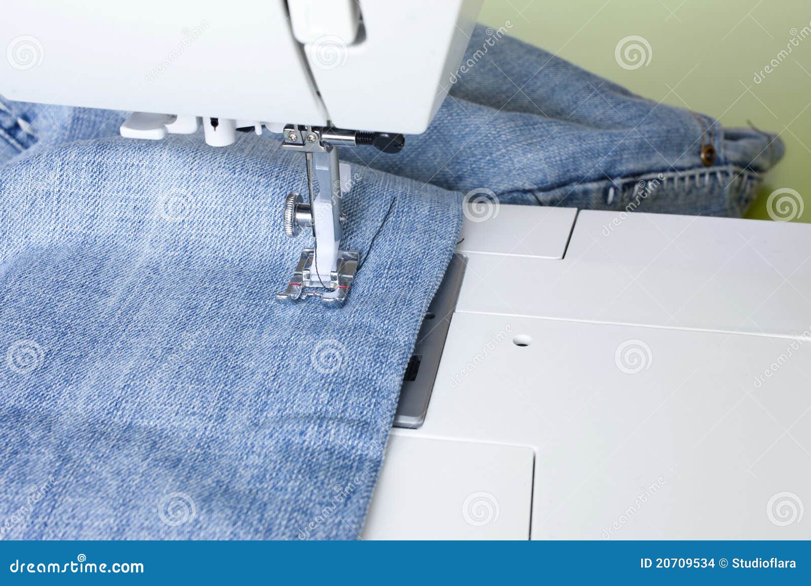Machine sewing stock photo. Image of repair, jeans, machine 20709534