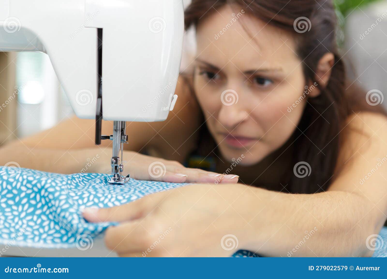 Machine Sewing Zipper in Studio Stock Image Image of dressmaker, seamstress 279022579