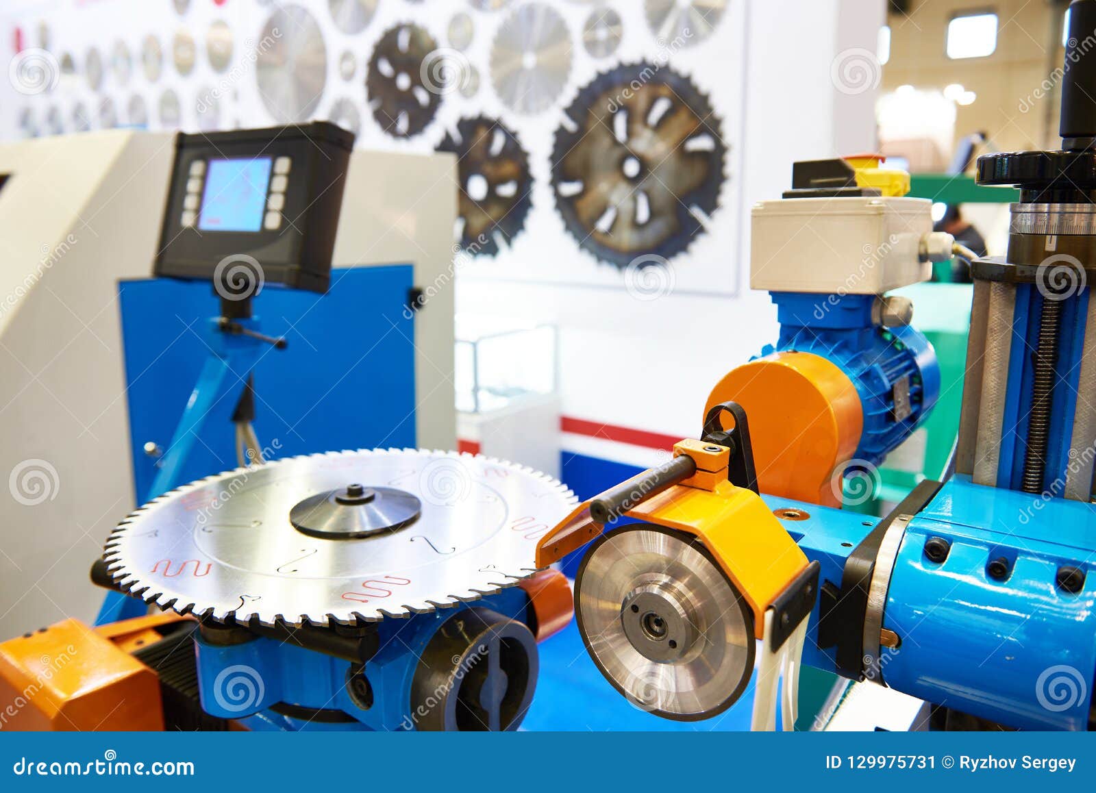 Machine for Sharpening Circular Saw Blades for Wood Work Stock Image