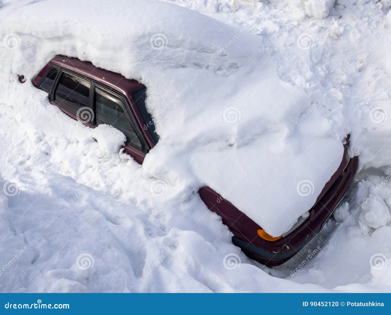 Machine Under the Snow Cover Stock Photo Image of side, hoarfrost