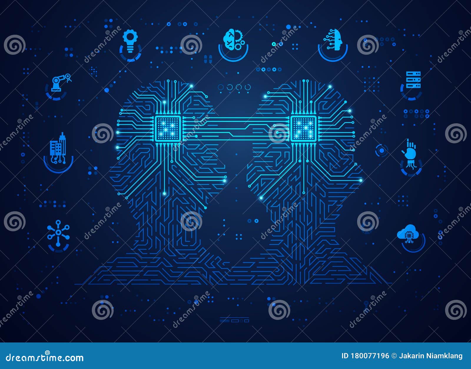 MachineLearning2 stock vector Illustration of circuit Circuit Diagram