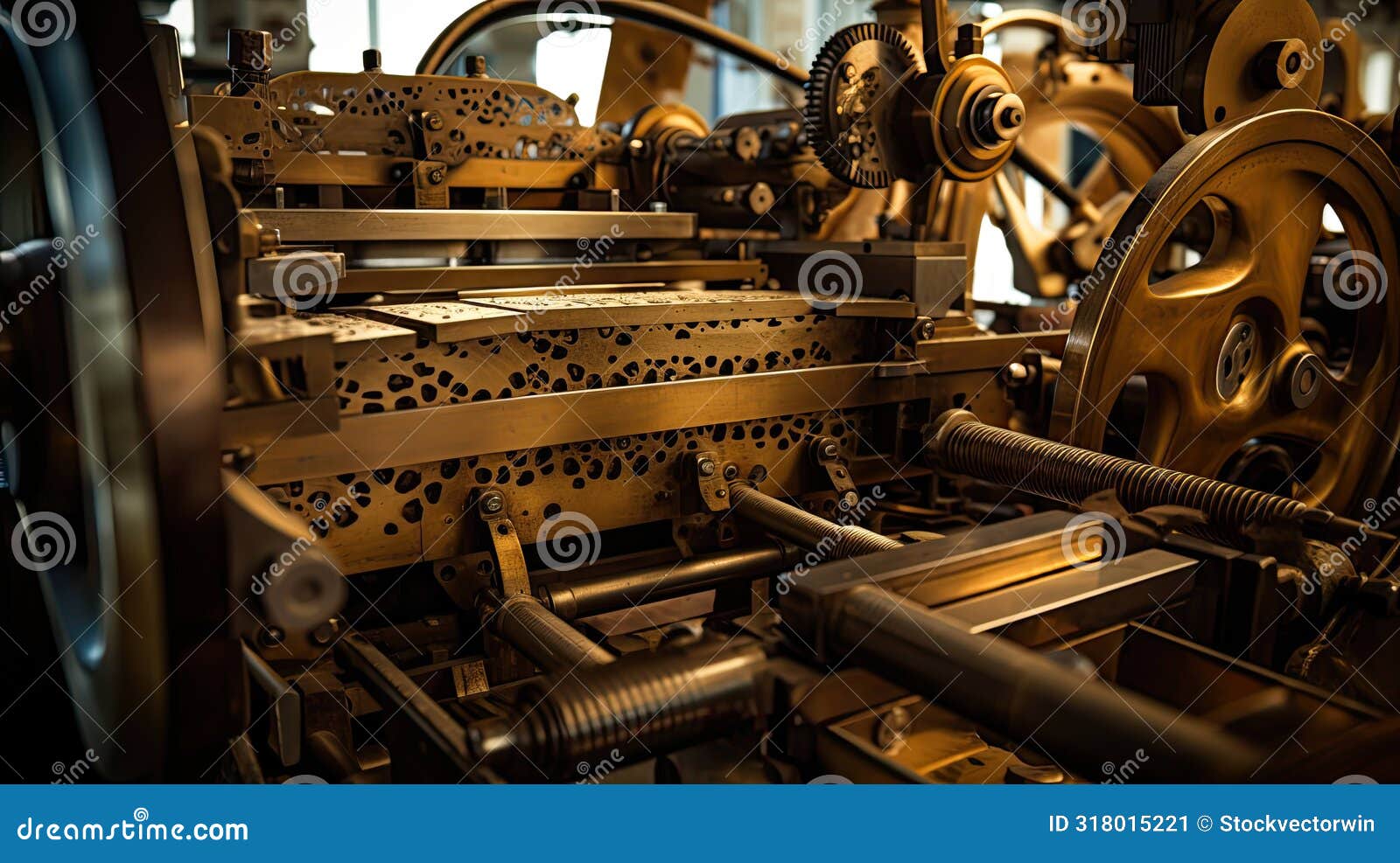 Machinery Loupe Printing Press Stock Illustration Illustration of