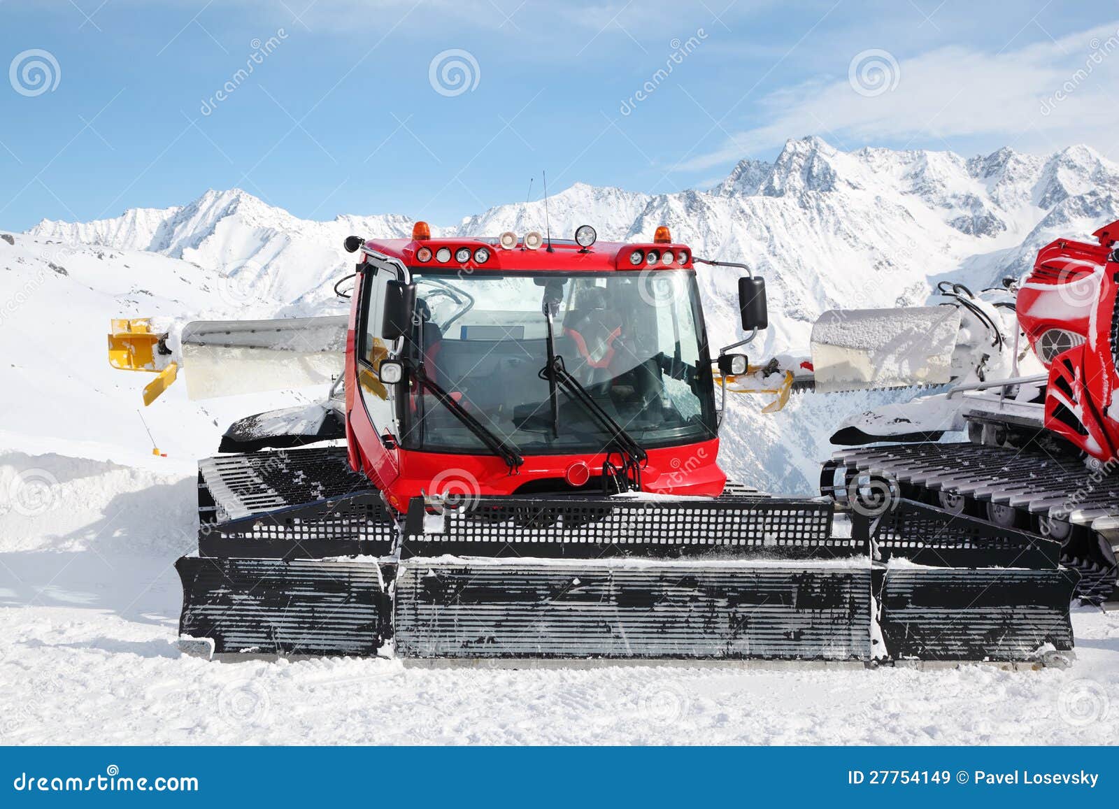 Machines for Skiing Slope Preparations Stock Image Image of machinery
