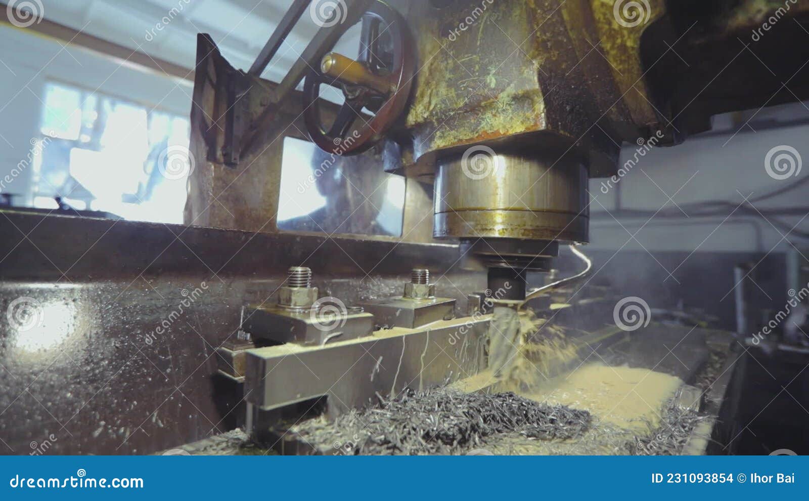 Machining a Metal Part on a Milling Machine. Milling Machine in