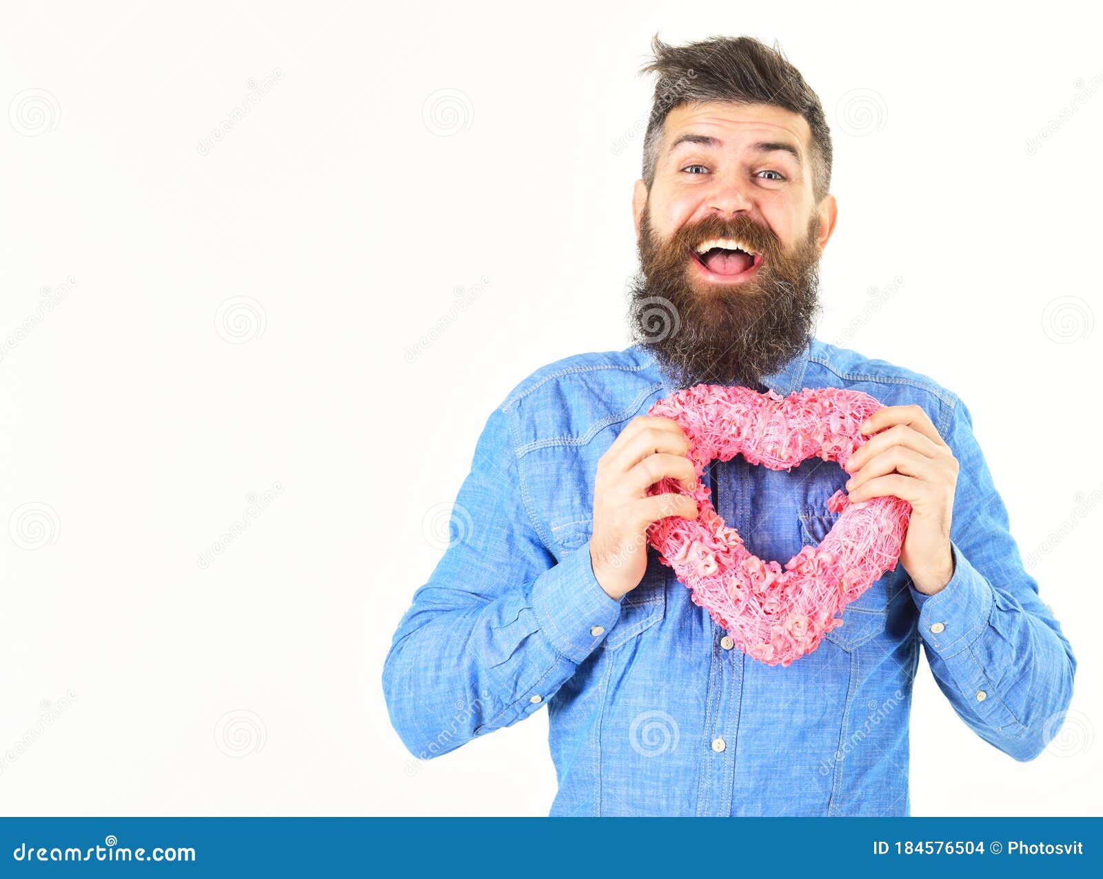 Macho With Beard And Romantic T Birthday Symbol Surprise Concept