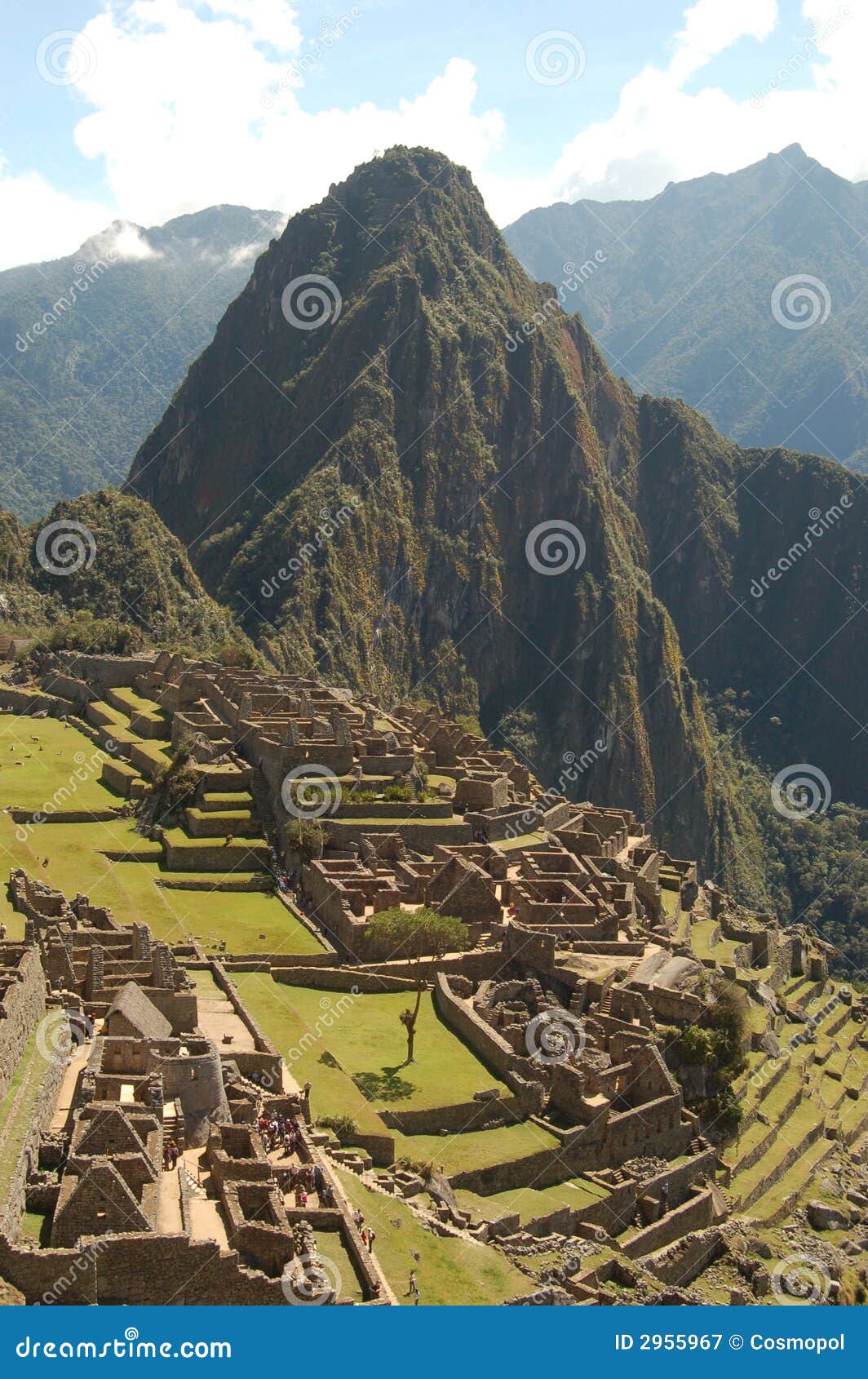 Machu Picchu ruins. View on ruins of Machu Picchu