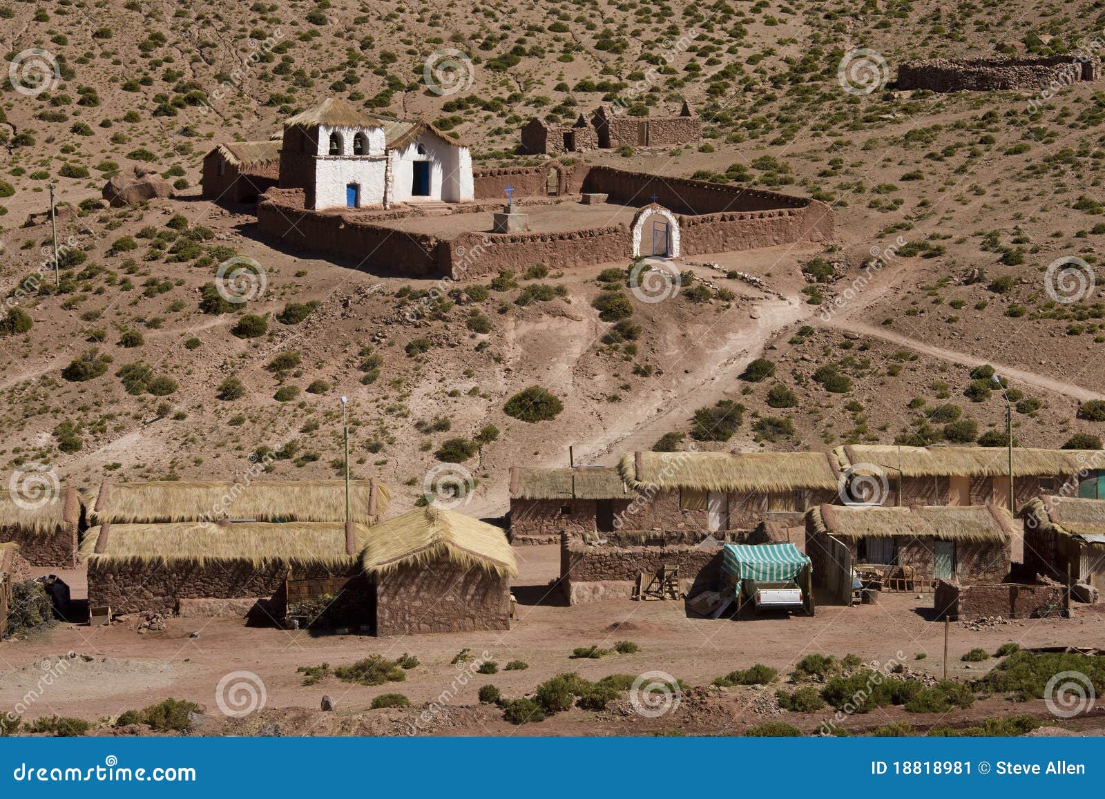 Machuca Village Atacama Desert Chile Stock Image Image of arid