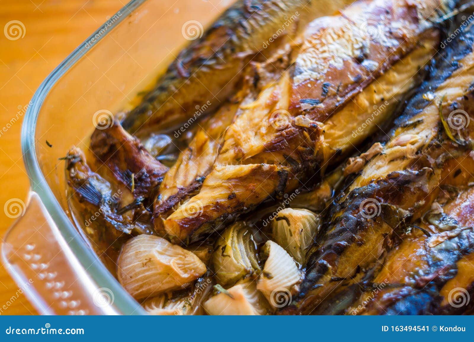 Mackerel Baked in the Oven, Home Dish, Closeup Stock Image Image of baked, dish 163494541